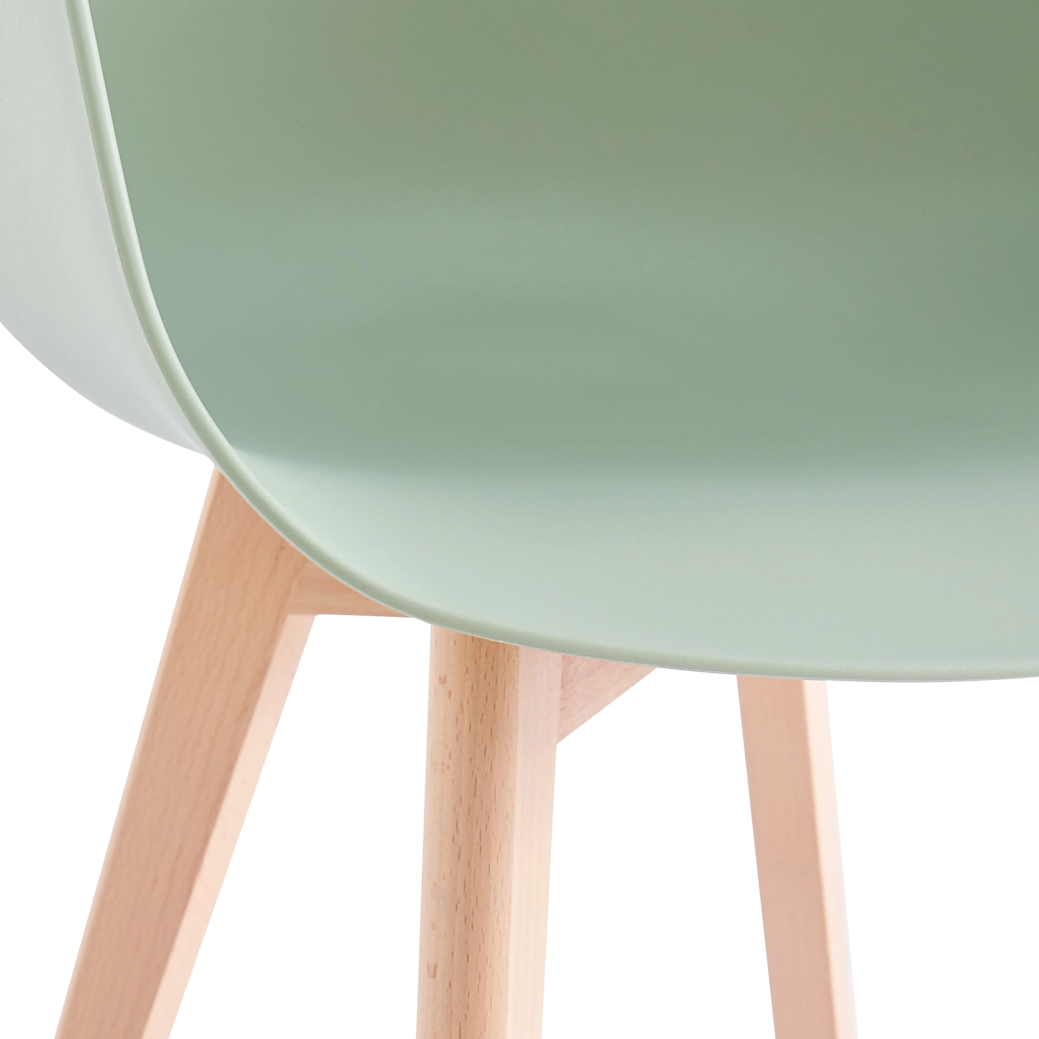 ALBORG - Lot de 4 chaises scandinaves en bois et polypropylène vert menthe - Image 7