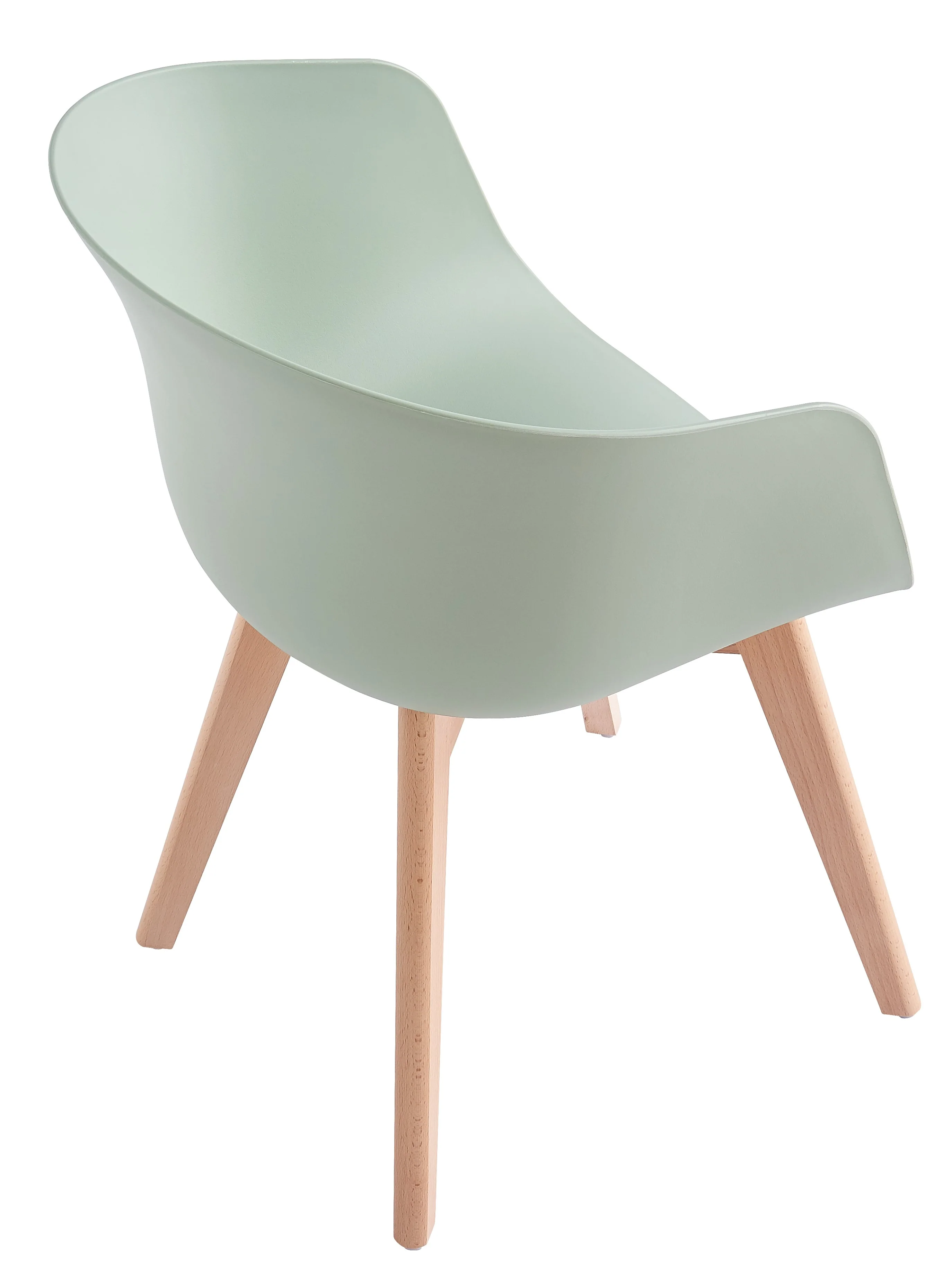 ALBORG - Lot de 4 chaises scandinaves en bois et polypropylène vert menthe - Image 8