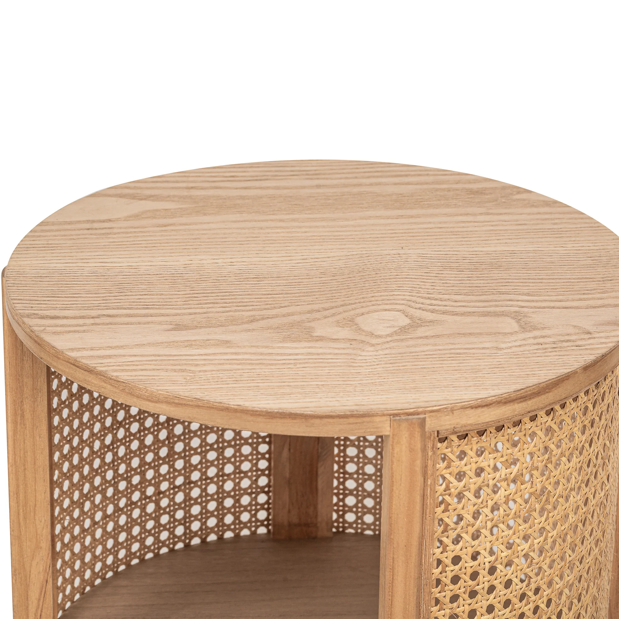 ALTA - Table de chevet avec 2 rangements en bois et rotin naturel - Image 4