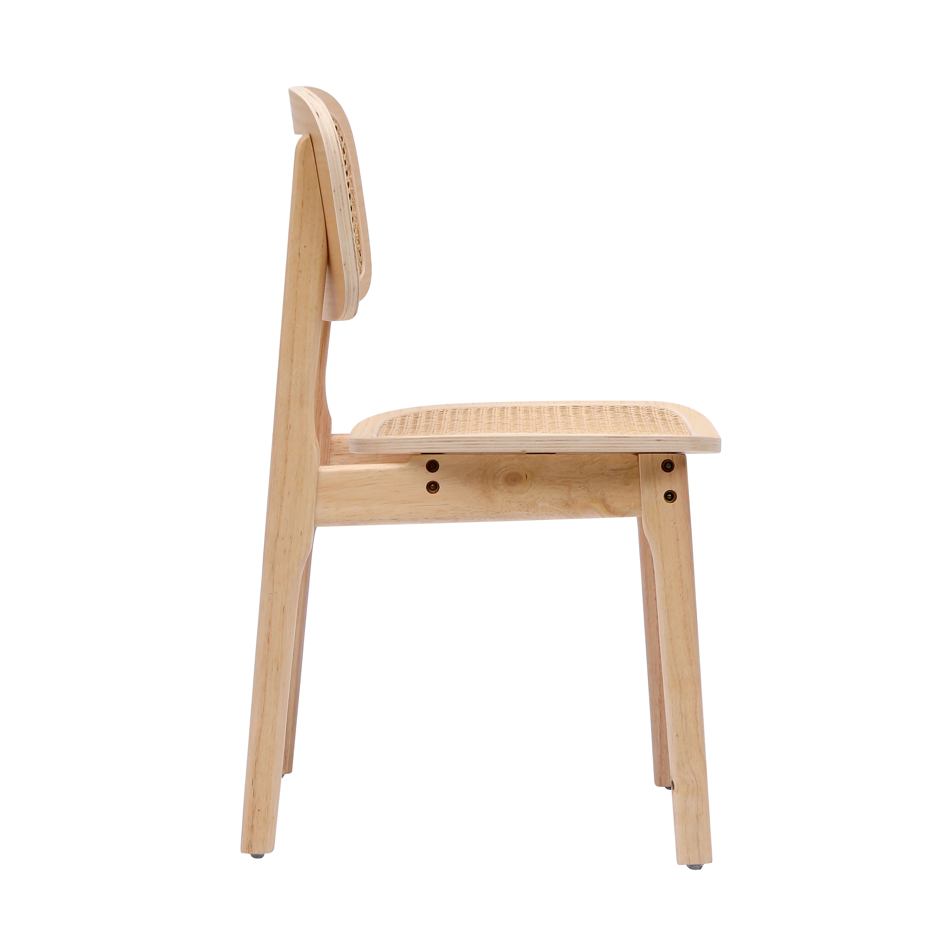 BAIA - Lot de 2 chaises en bois massif et rotin naturel - Image 7