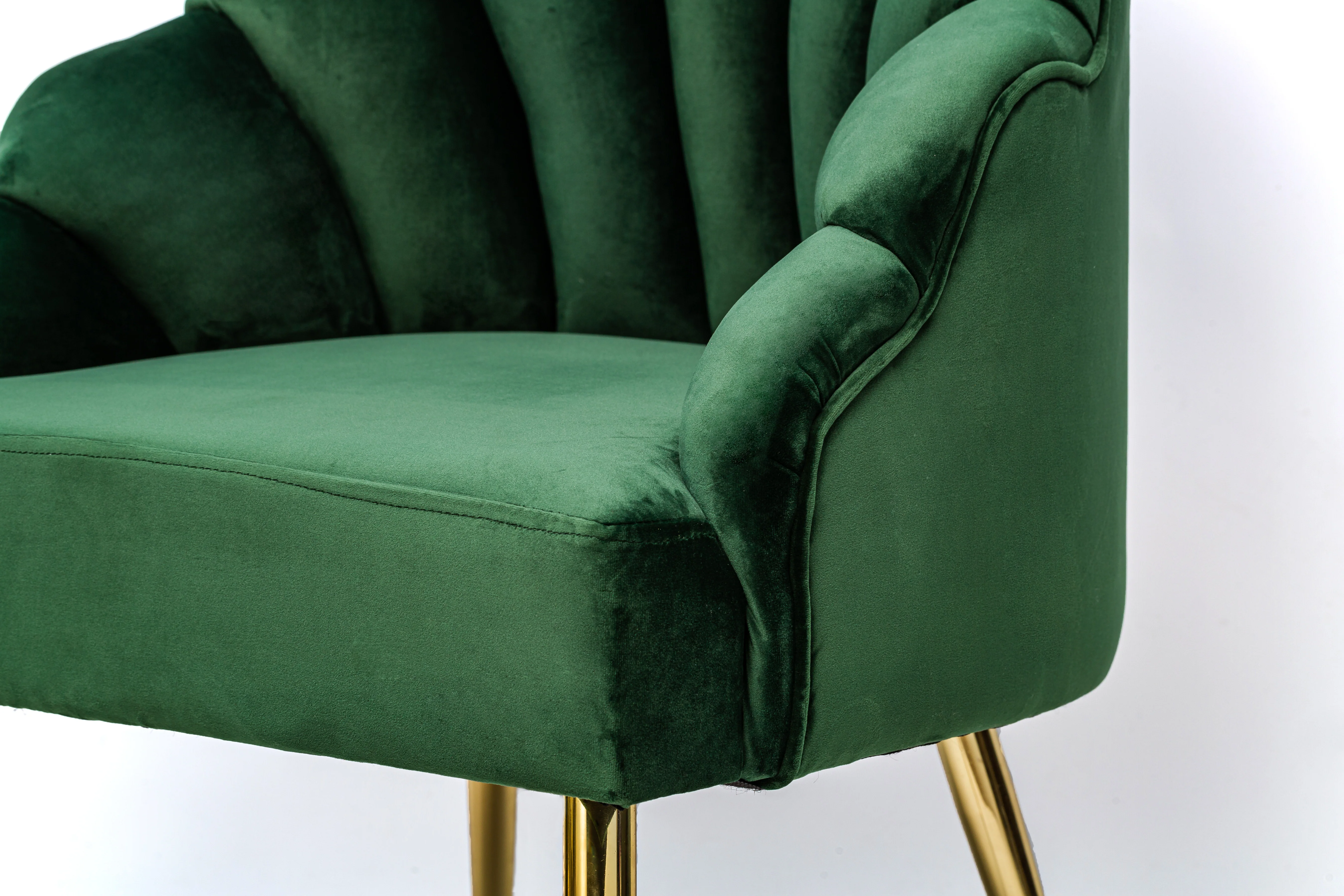 BOLGE - Fauteuil retro en métal et velours vert - Image 8
