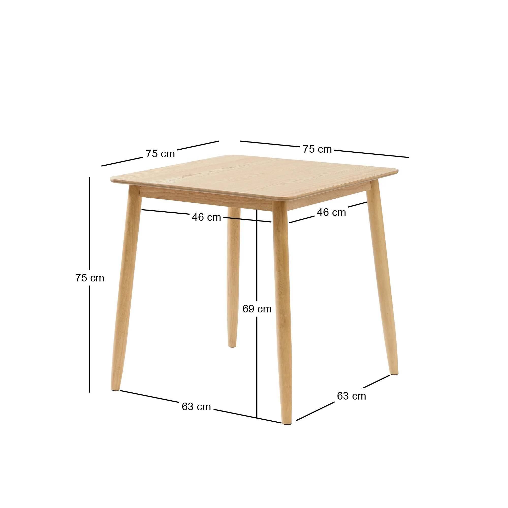 BONIFACIO - Table à manger carrée 4 personnes en bois de pin L75 - Image 4
