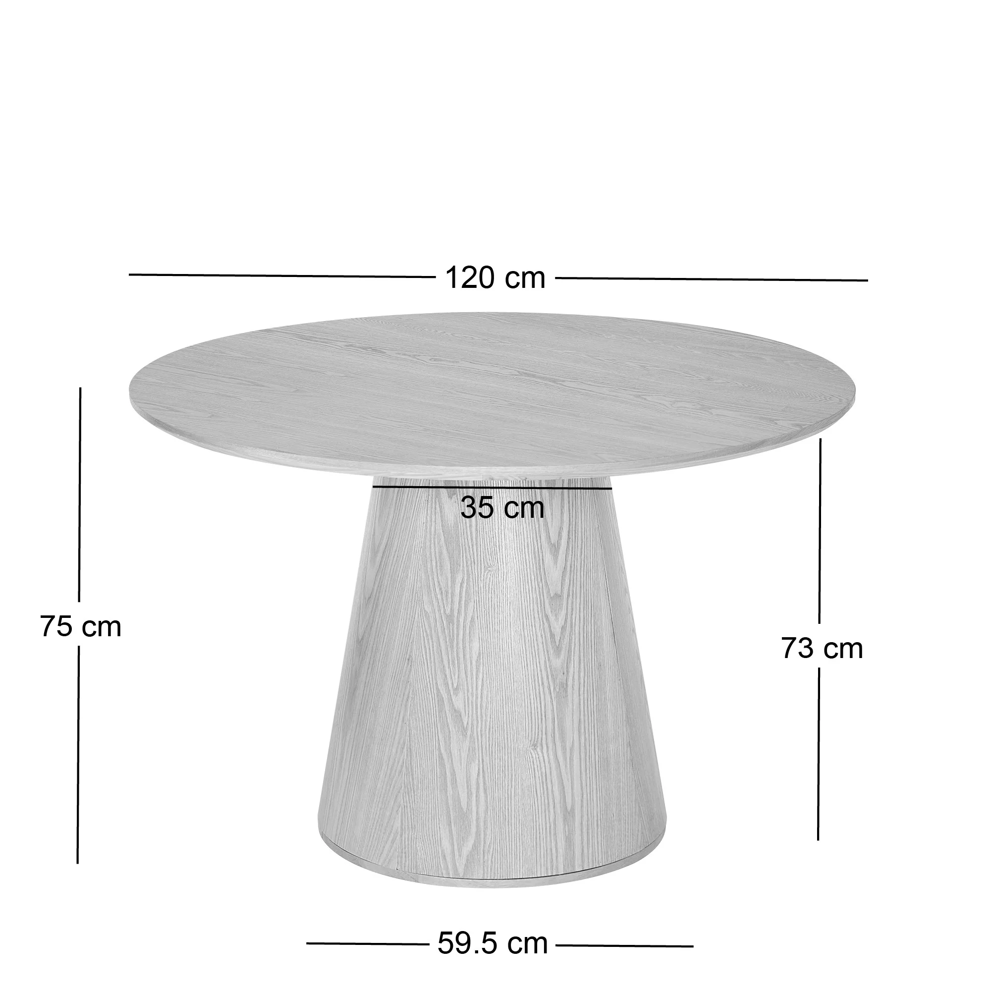 CALI - Table à manger 6 personnes ronde en bois de pin - Image 5