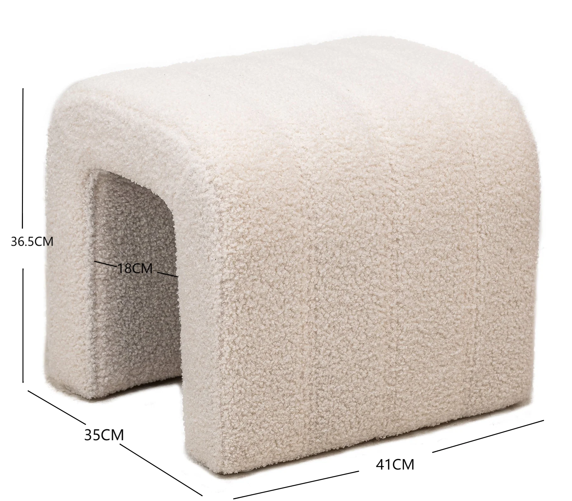 CEBU - Pouf en bouclettes blanches - Image 5