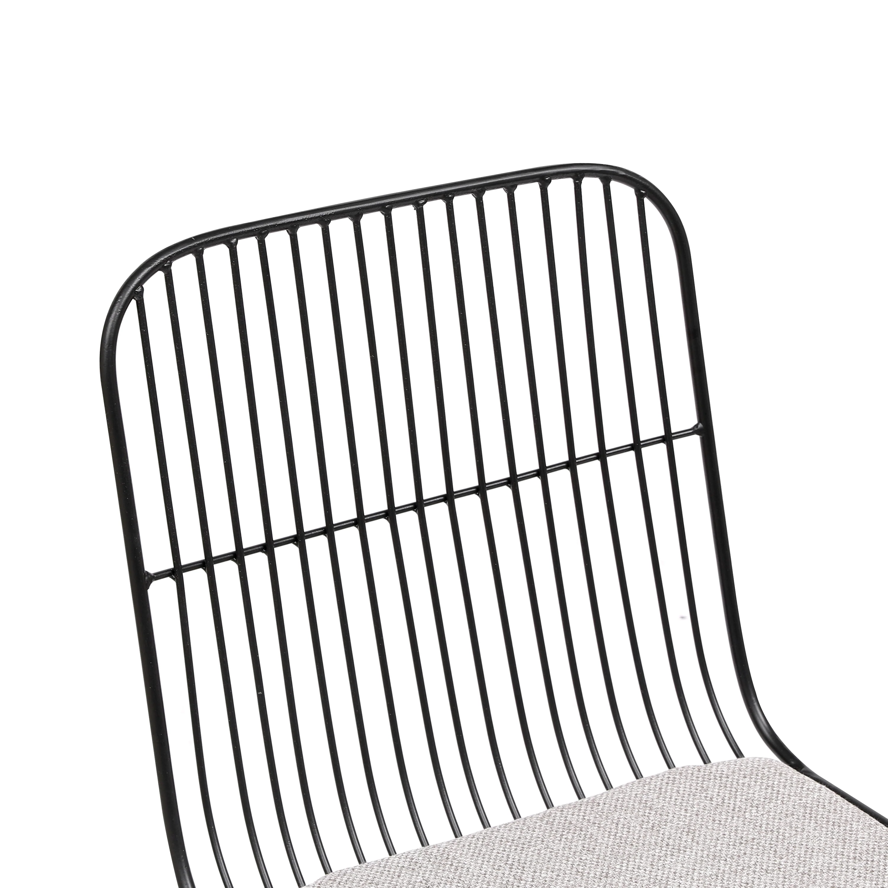 CHESTER - Lot de 2 chaises industrielles filaires en métal noir - Image 6
