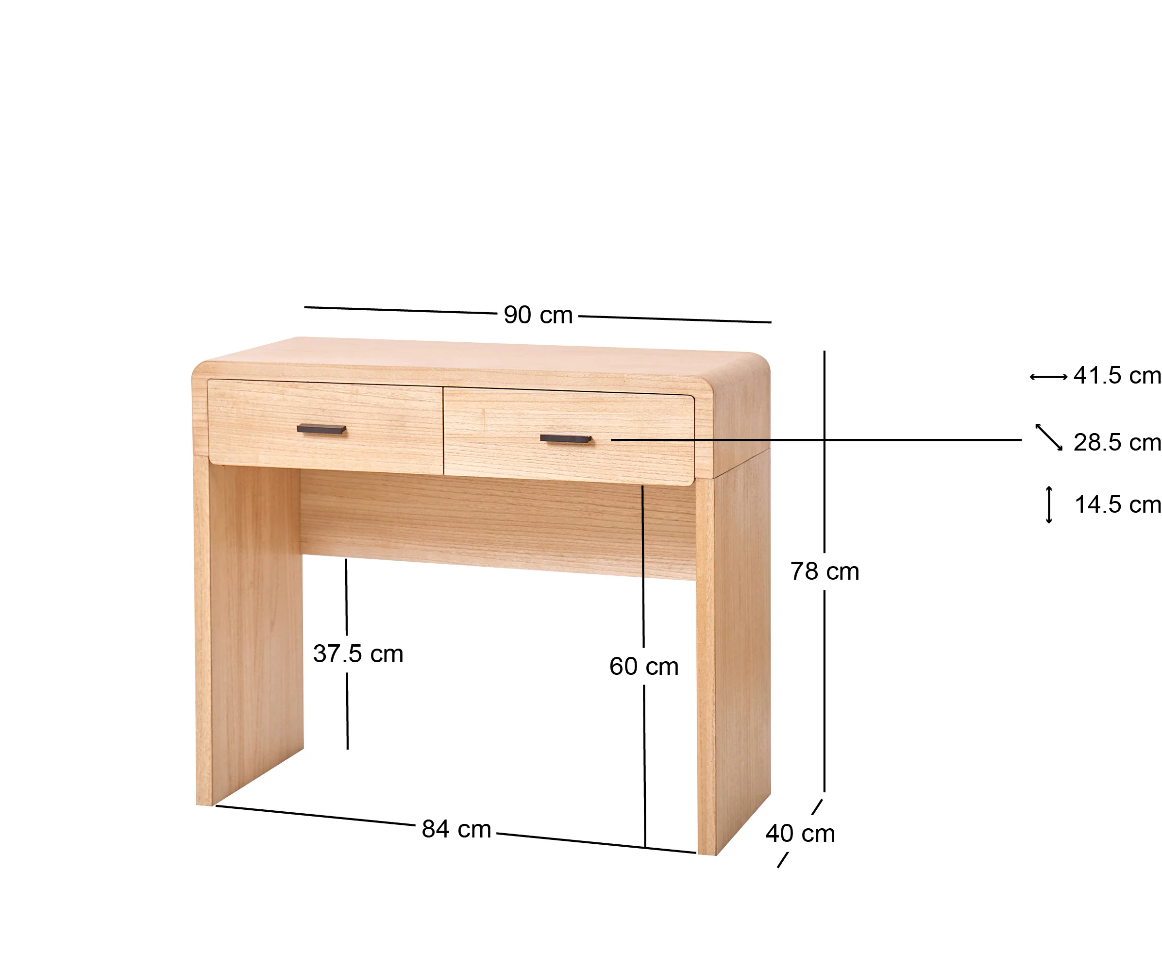 SKIVE - Console 2 tiroirs en bois - Image 4