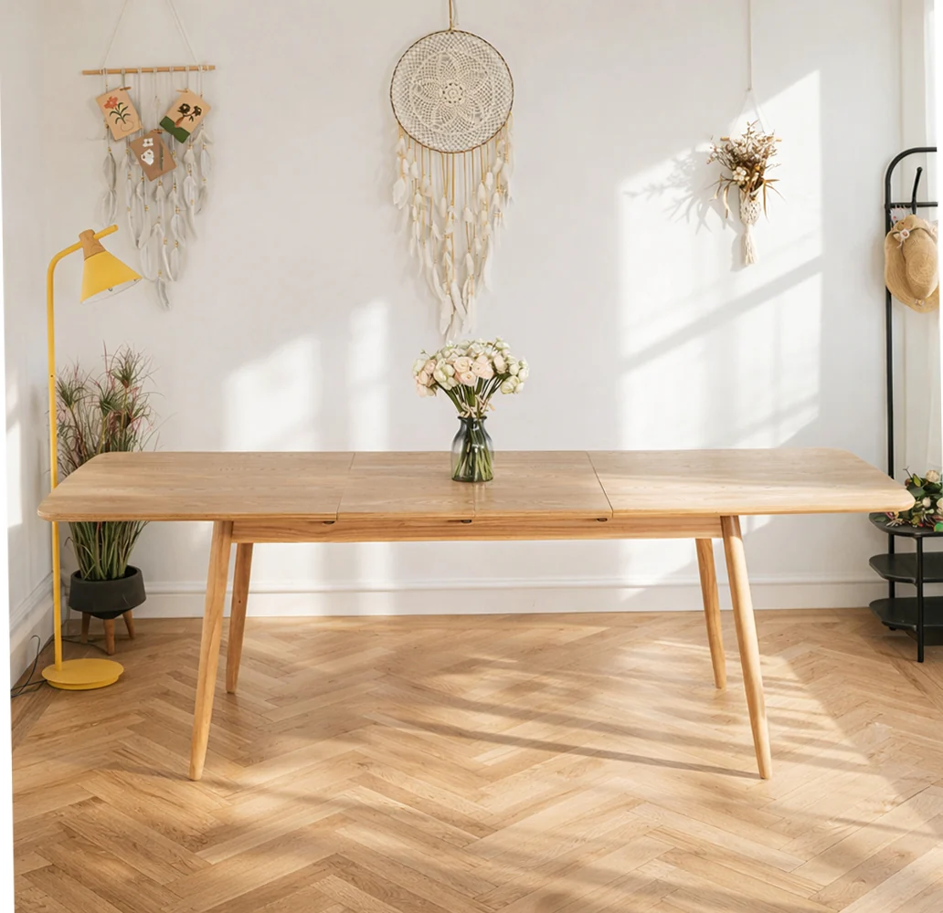 CORTE - Table à manger 6-8 personnes extensible et rectangulaire en bois massif - Image 3