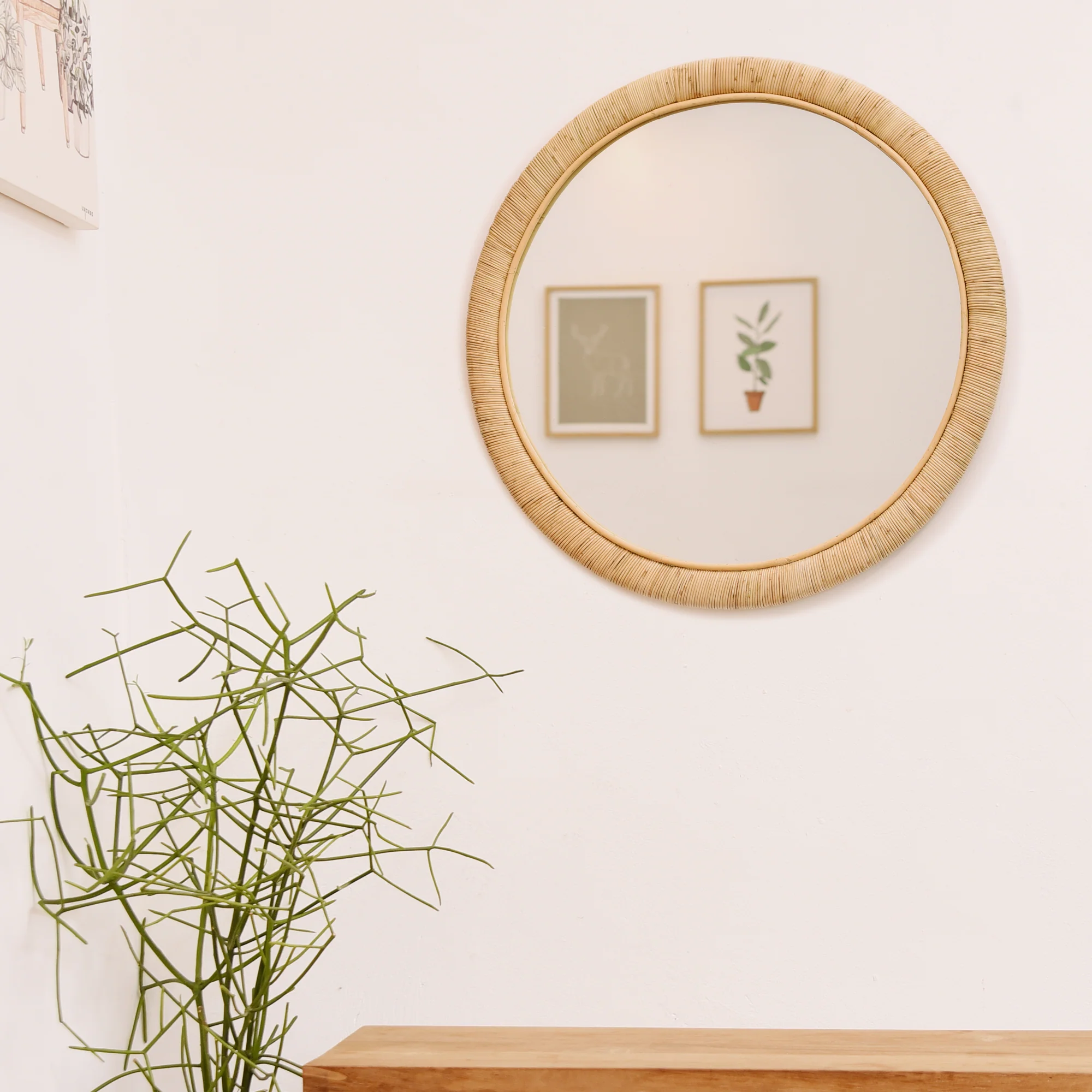 DARWIN - Miroir rond Ø 75 cm en rotin naturel - Image 3