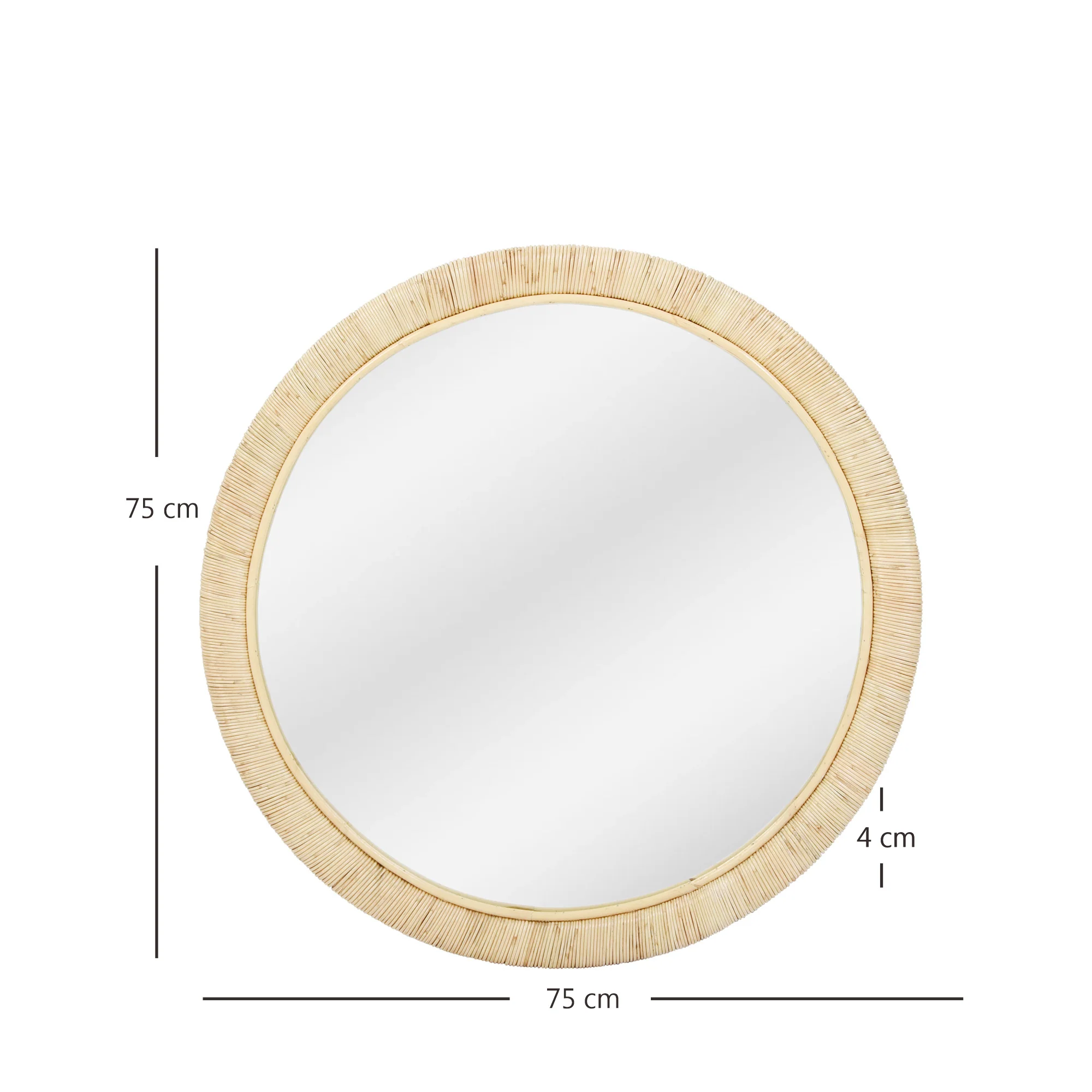 DARWIN - Miroir rond Ø 75 cm en rotin naturel - Image 4