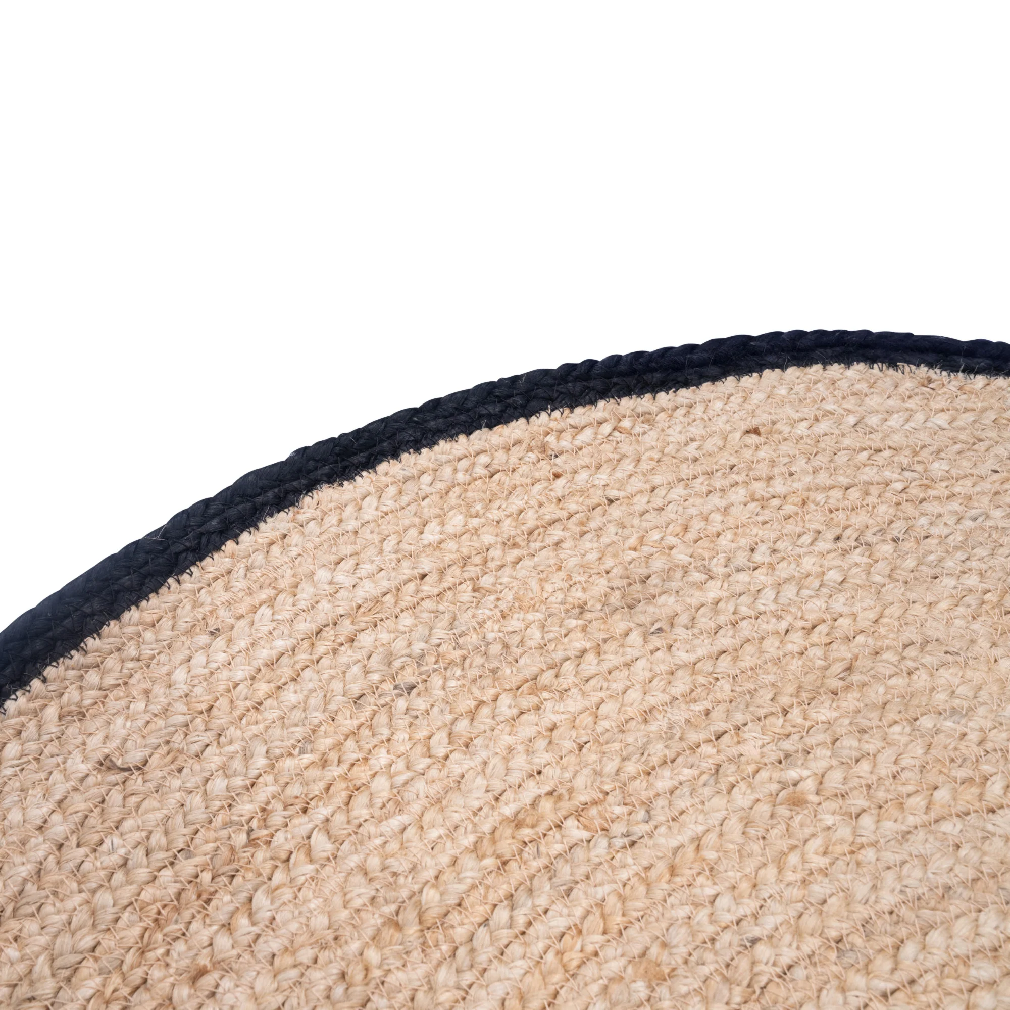 EIRA - Tapis ovale en jute naturelle tissée noir 150 x 90 cm - Image 3