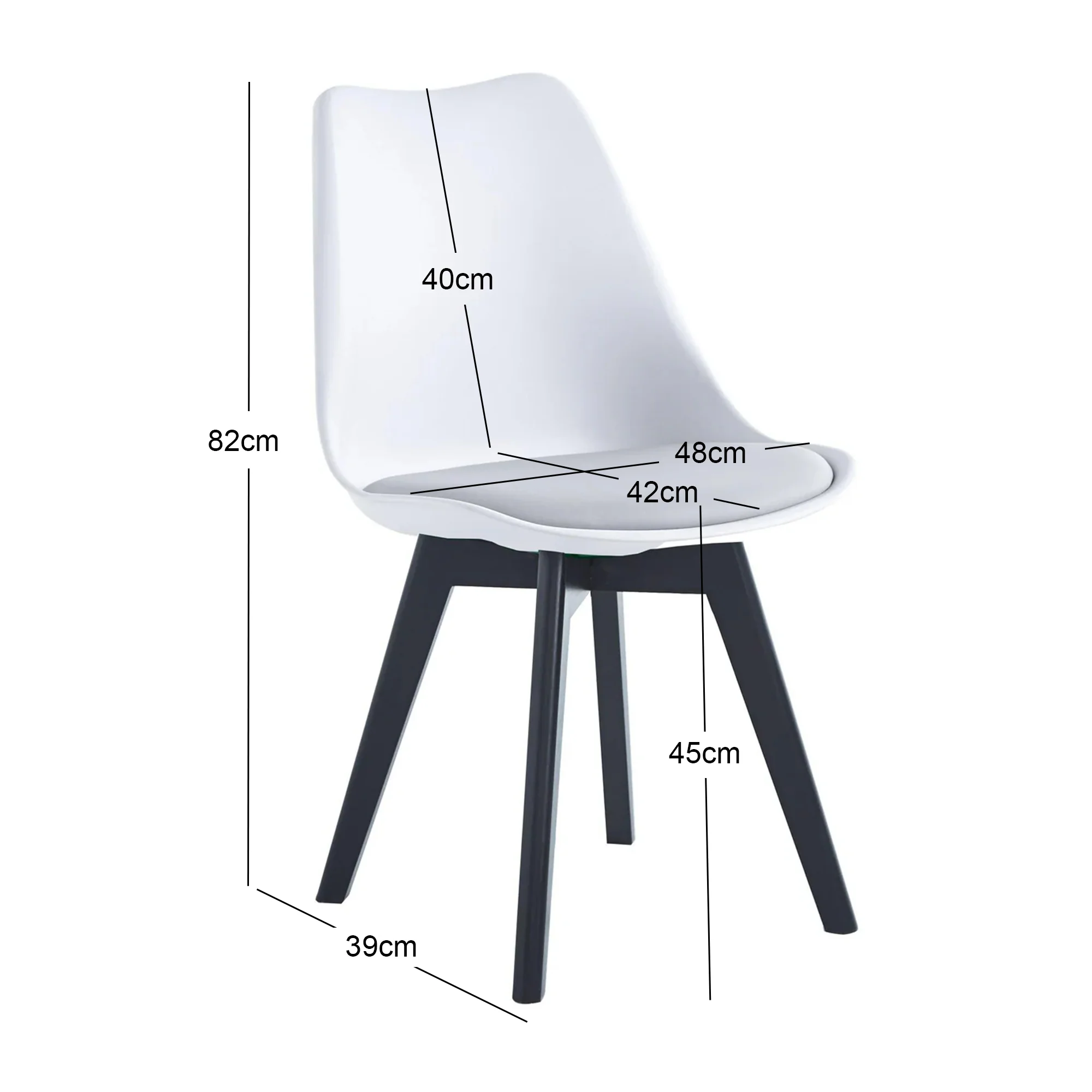 ESBJERG - Lot de 4 chaises scandinaves en bois et polypropylène vert - Image 6