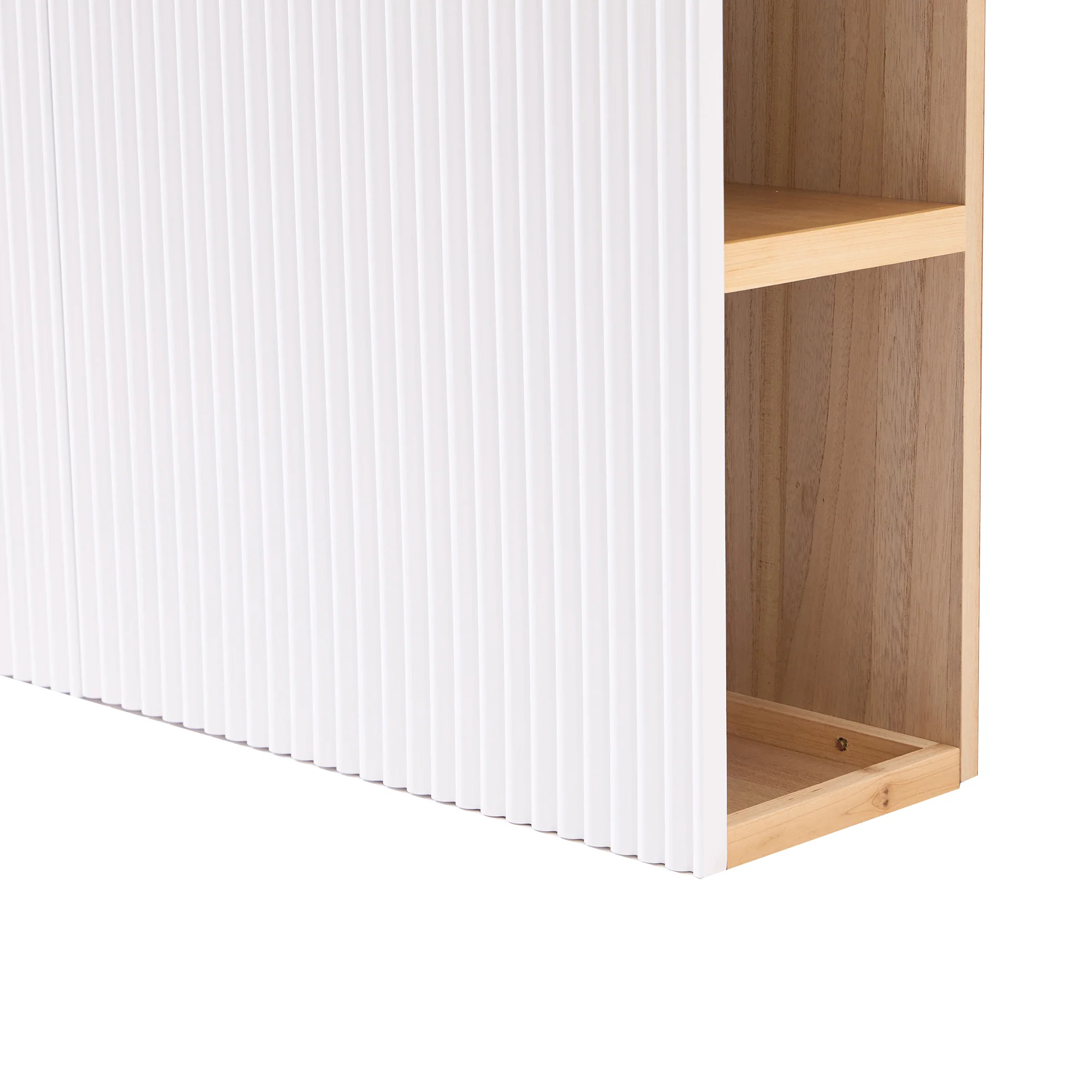 ESLOV - Tête de lit 160 en bois avec rangements blanc - Image 8