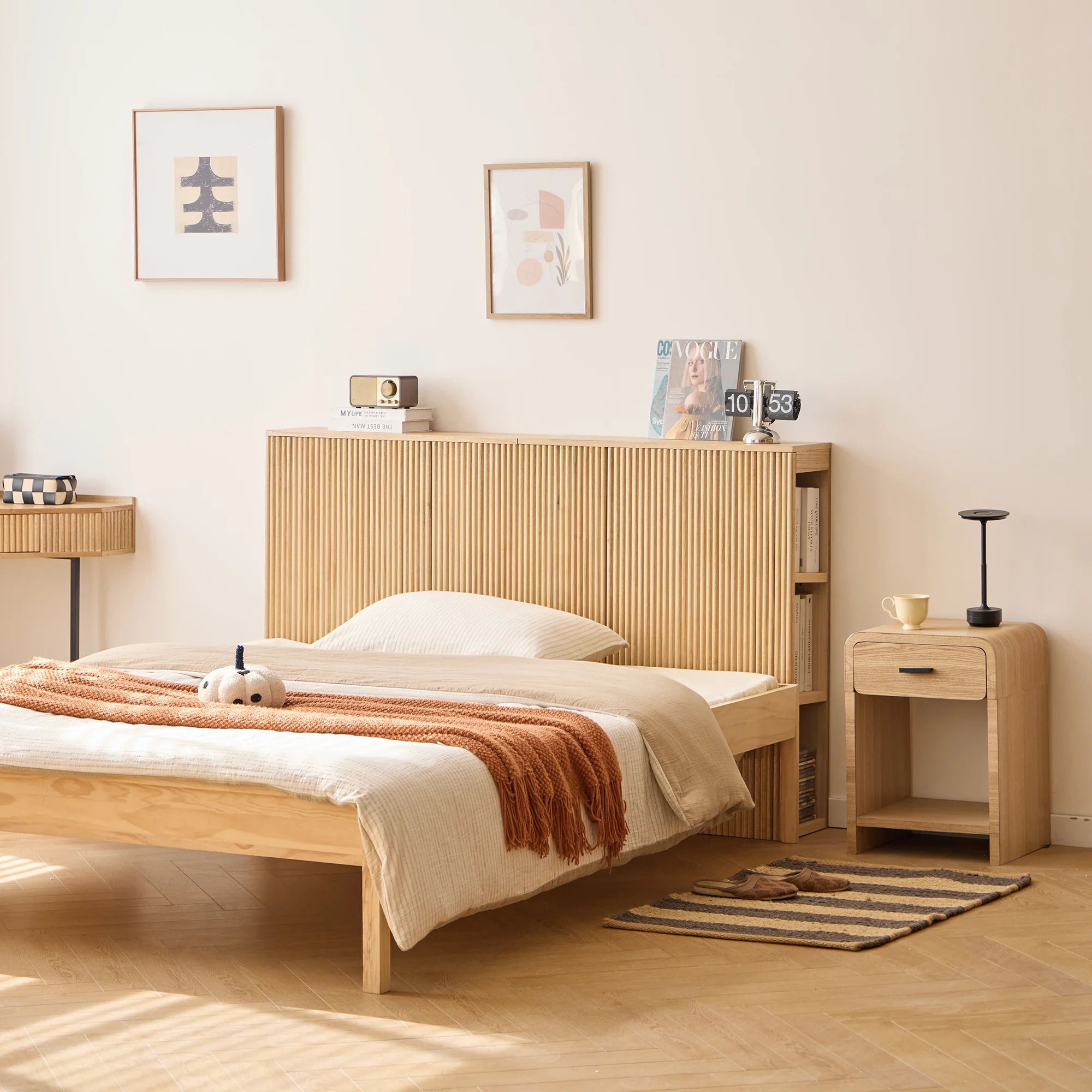 ESLOV - Tête de lit 160 en bois avec rangements - Image 7