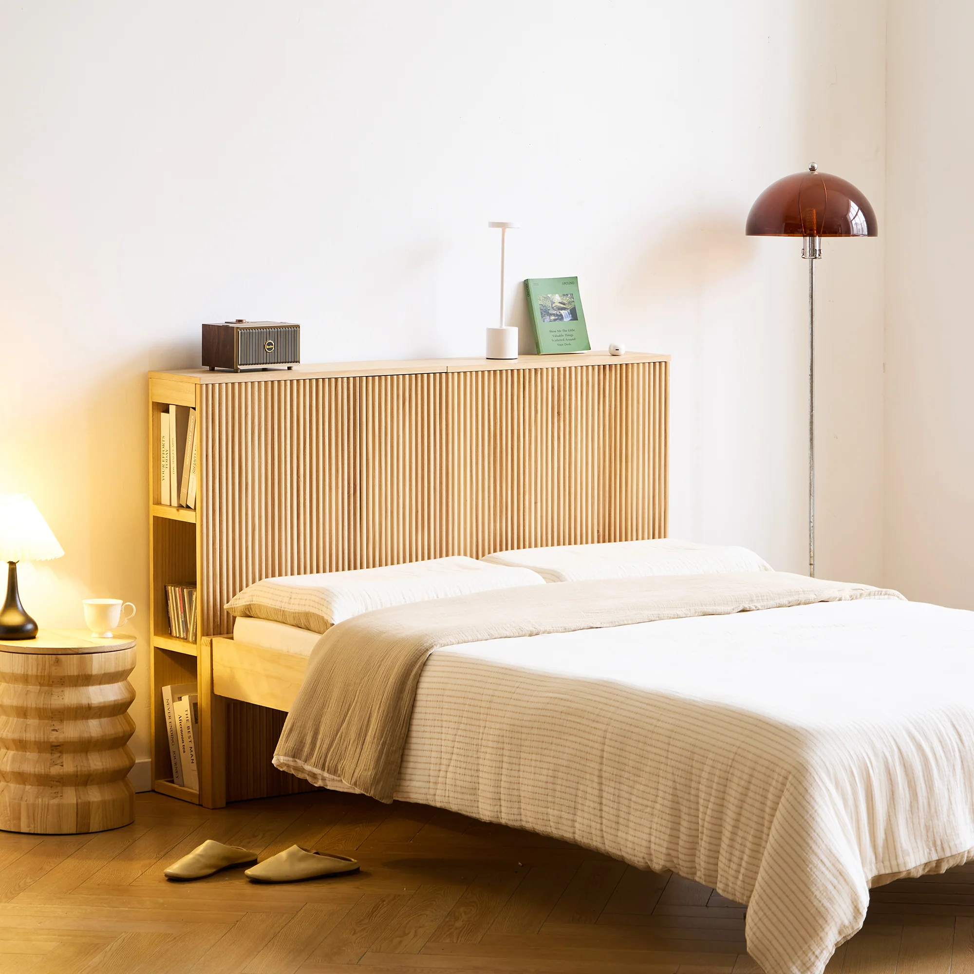 ESLOV - Tête de lit 140 en bois avec rangements - Image 7