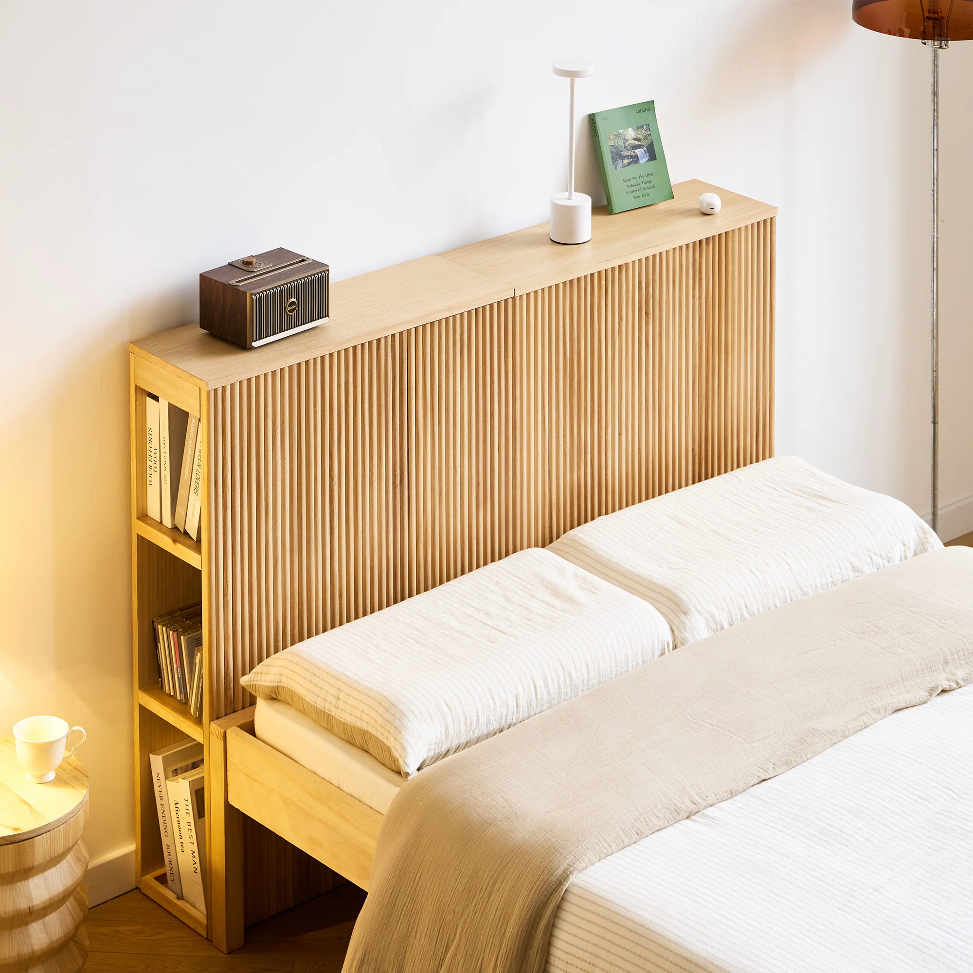 ESLOV - Tête de lit 140 en bois avec rangements - Image 8
