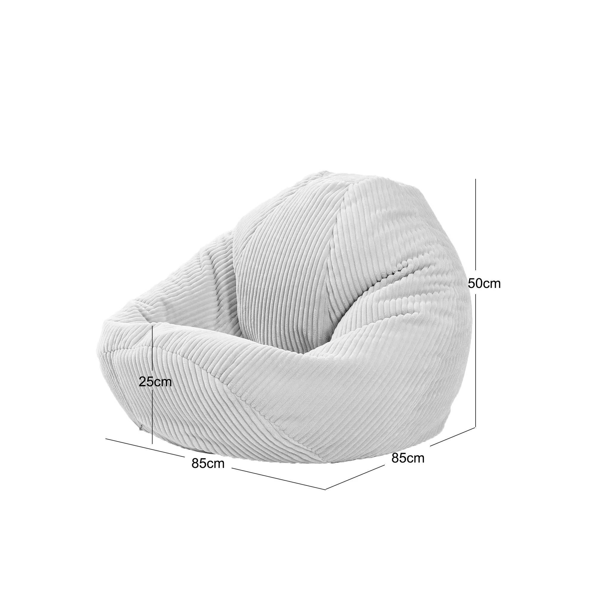 FLOBY - Pouf en velours côtelé bleu - Image 4