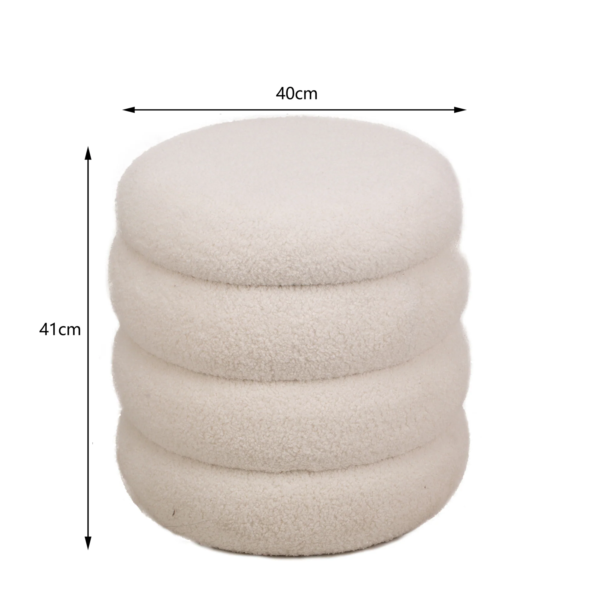 FLOKKE - Pouf avec rangement en bouclettes blanches style scandinave - Image 4