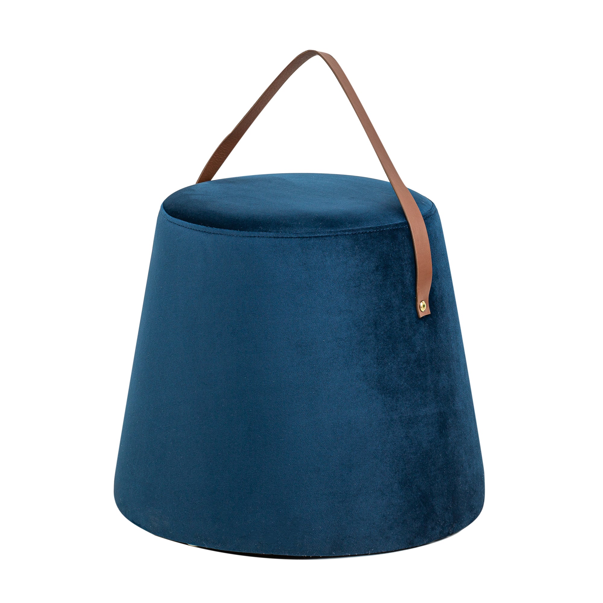 FUJI - Pouf en velours bleu avec corde - Image 5