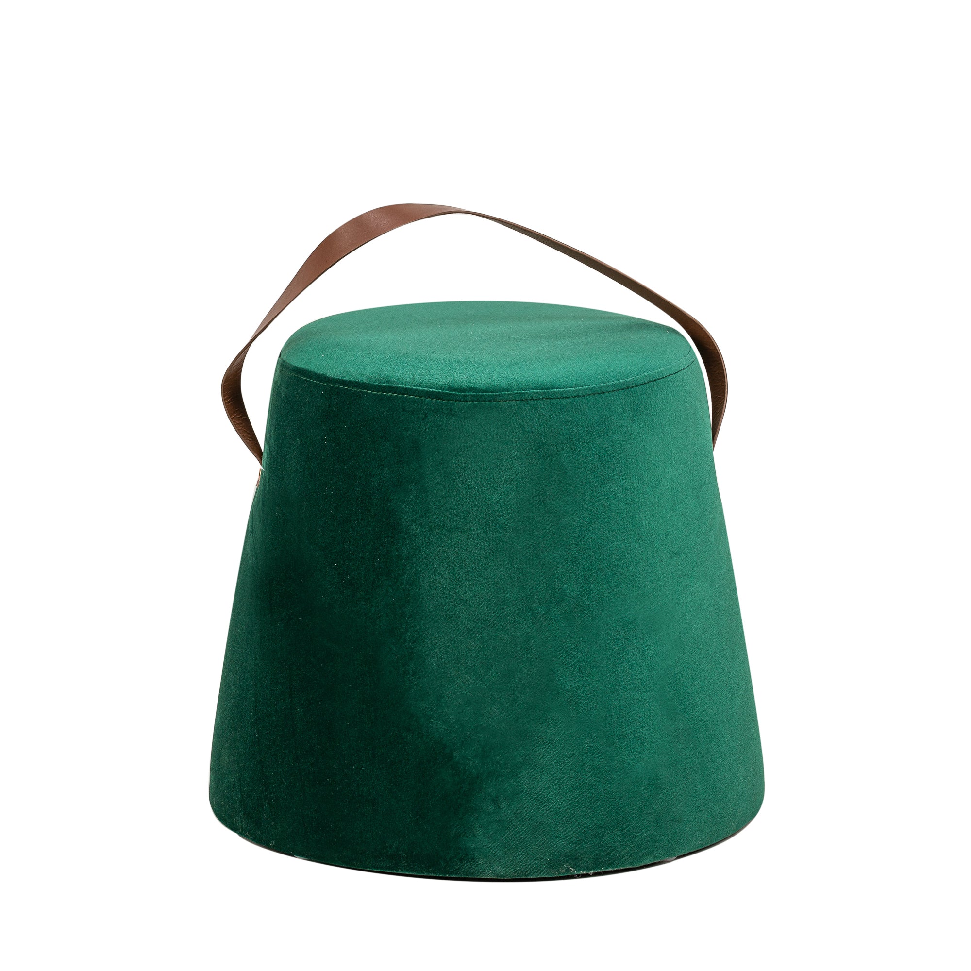 FUJI - Pouf en velours vert avec corde - Image 3