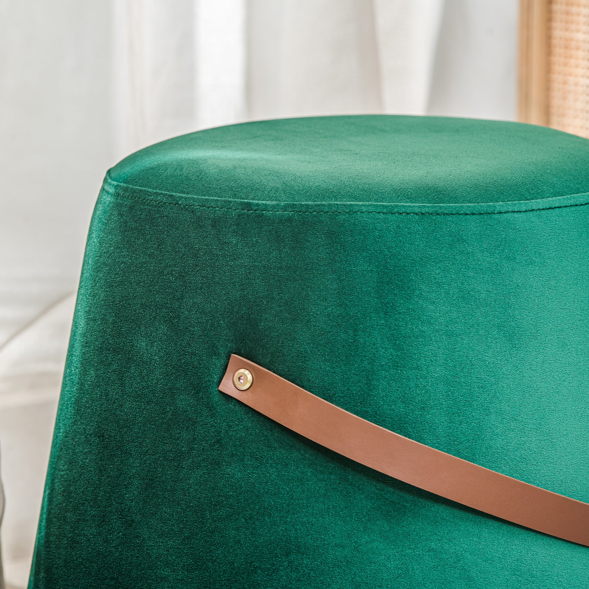 FUJI - Pouf en velours vert avec corde - Image 5