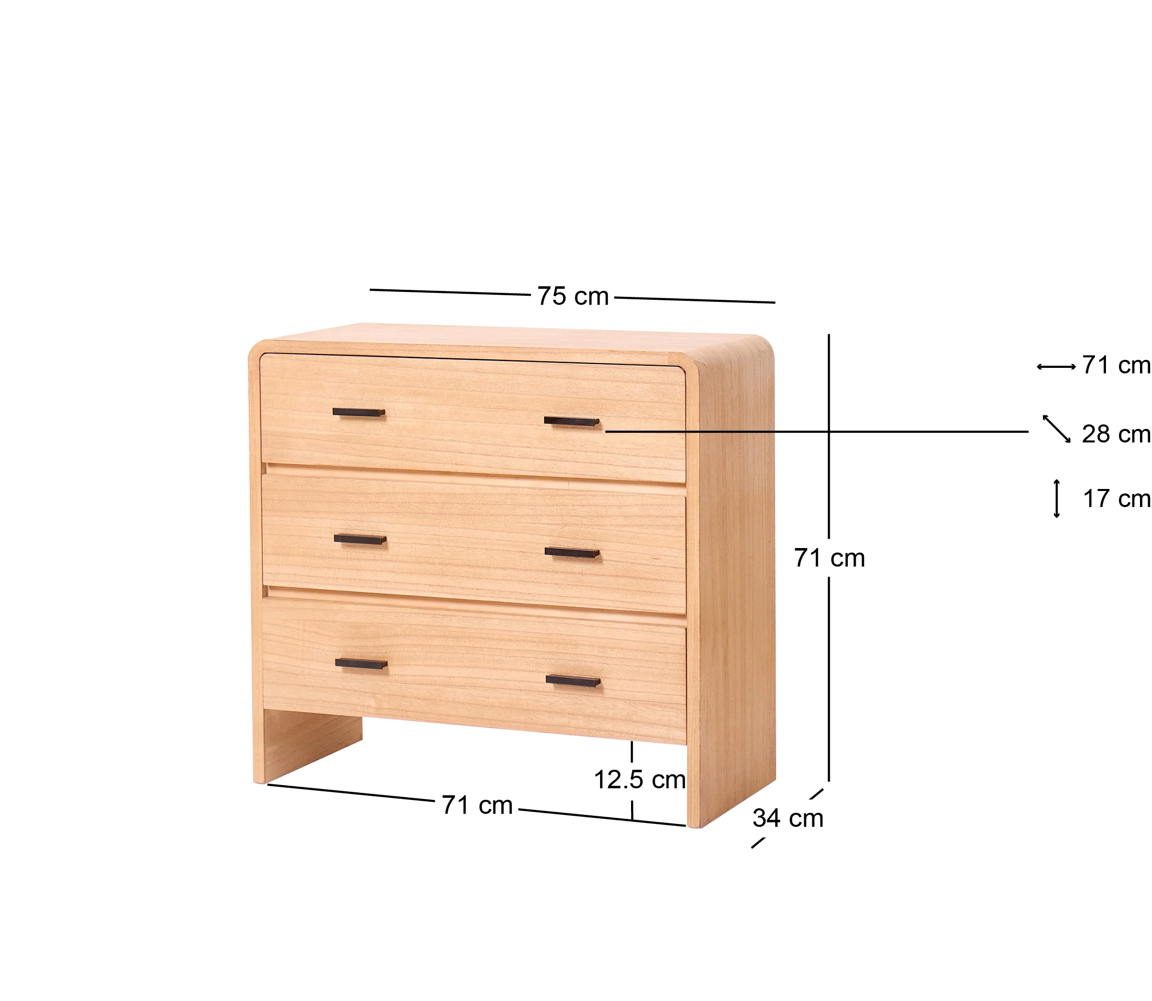 GETINGE - Commode en bois 3 tiroirs - Image 4
