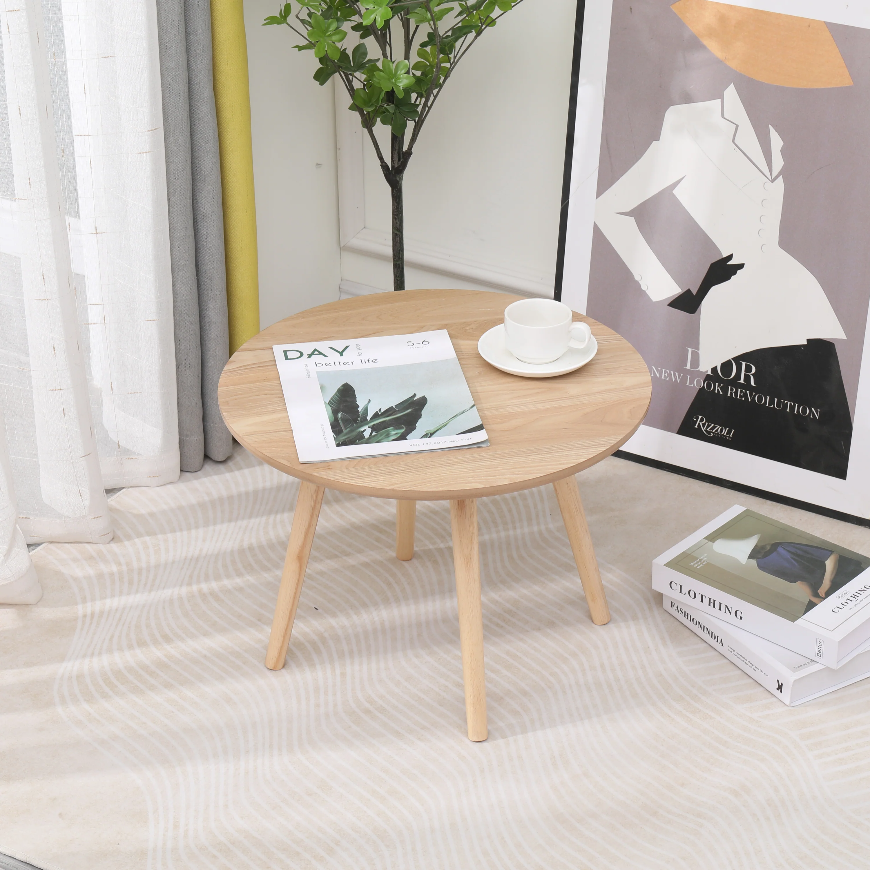 GINZA - Table d'appoint en bois massif coloris naturel - Image 3