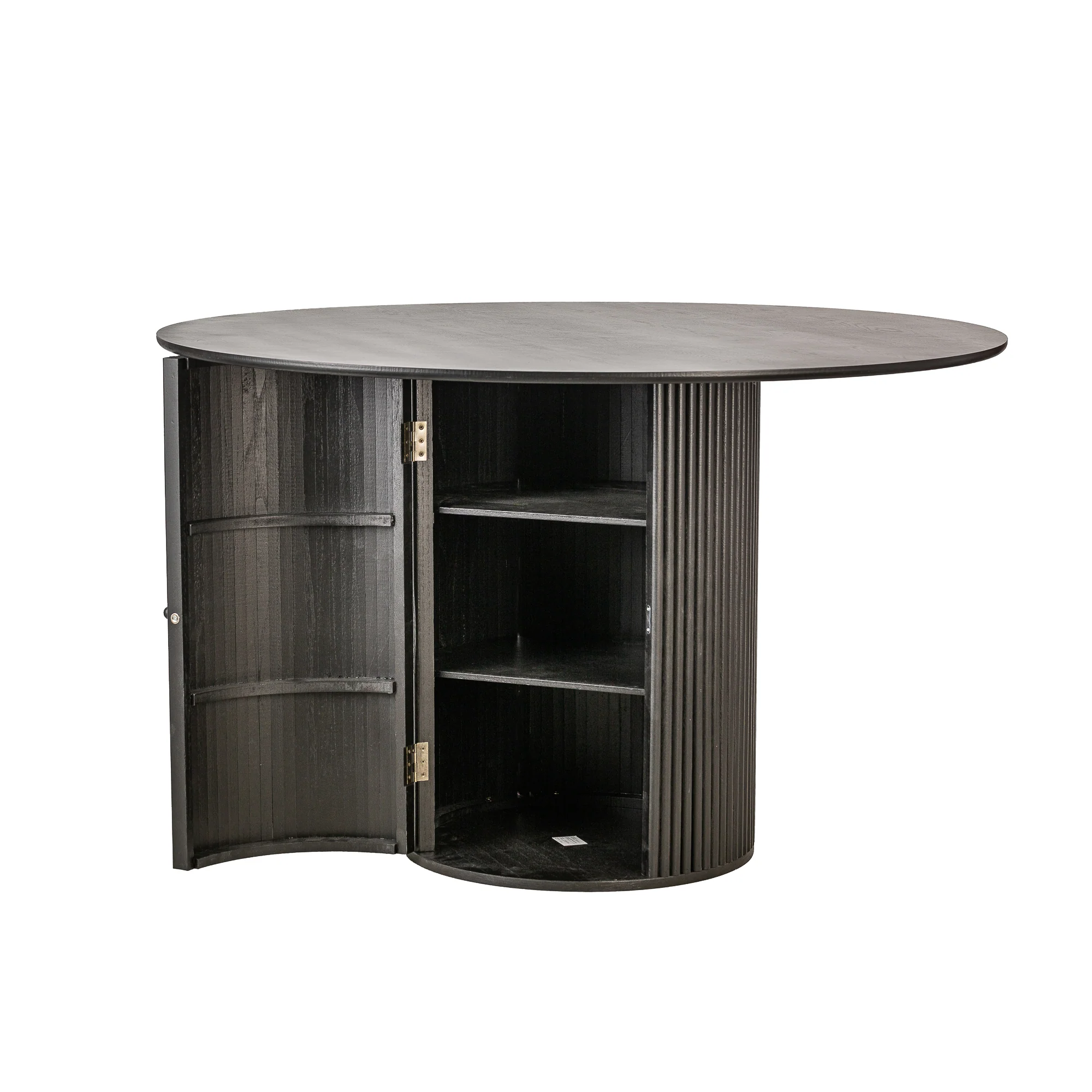 HAVANA - Table a manger ronde 6 personnes en pin massif noir D120 - Image 7