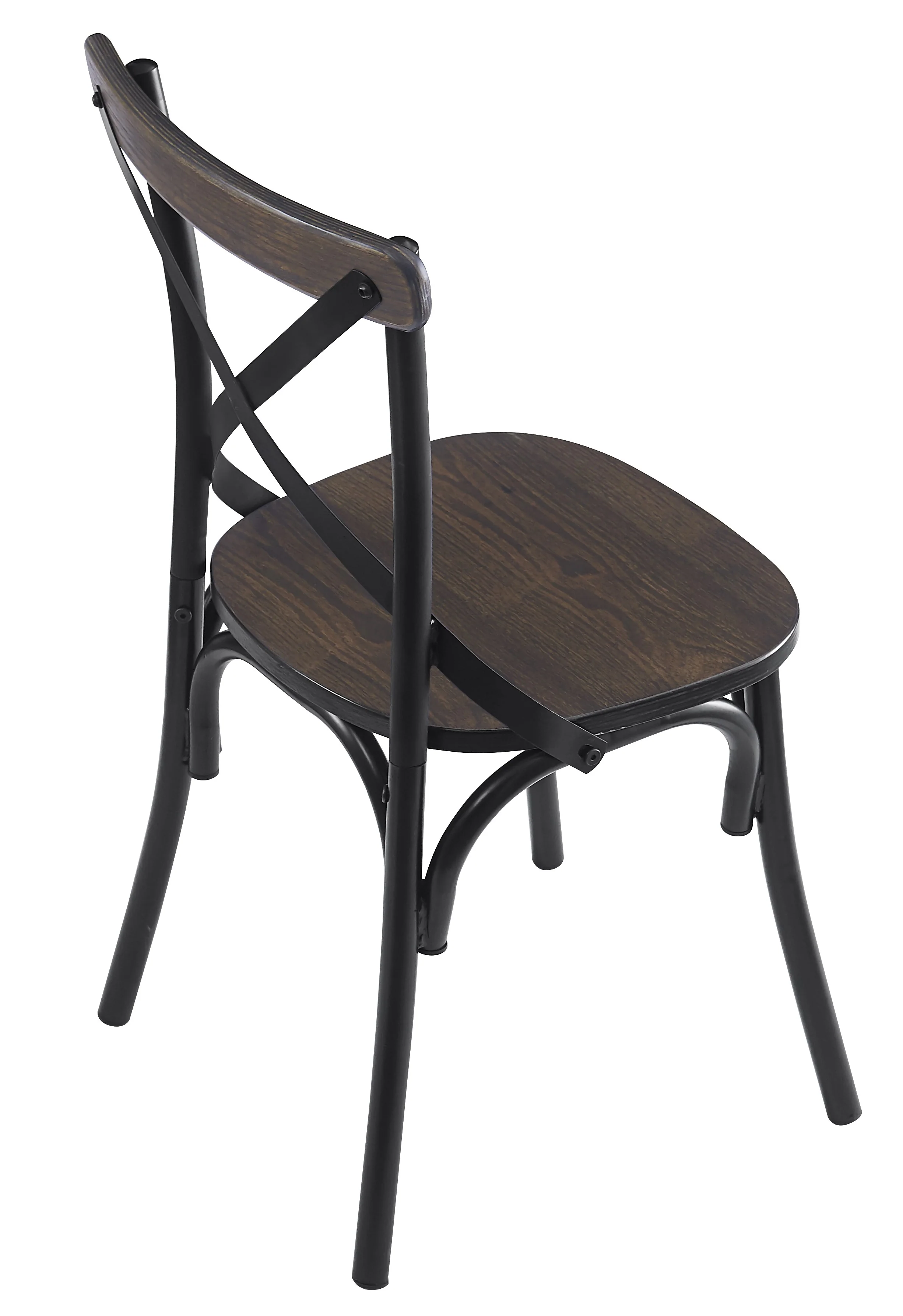 HOWARD - Lot de 2 chaises industrielles en métal et frêne gris - Image 3