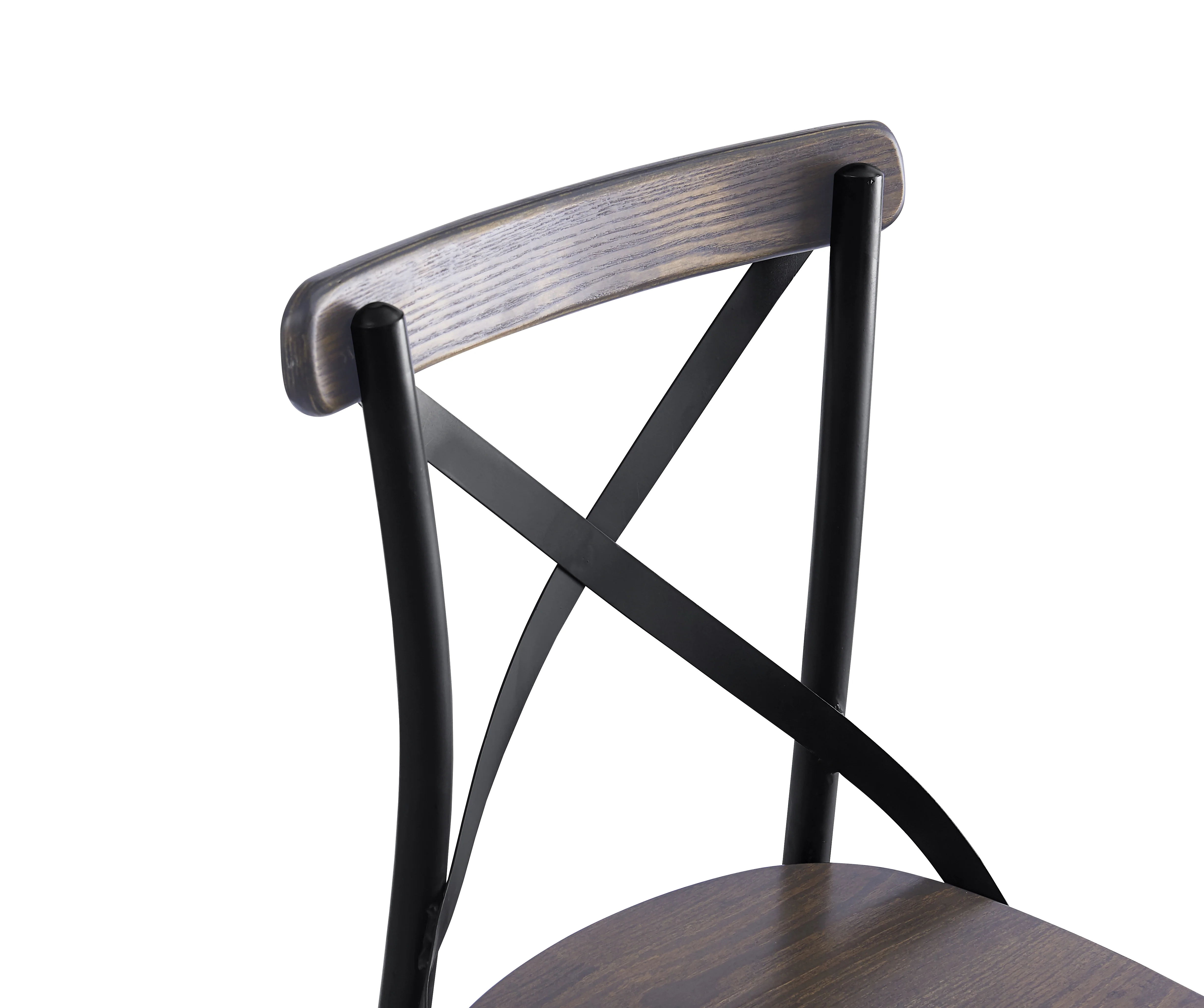 HOWARD - Lot de 2 chaises industrielles en métal et frêne gris - Image 4