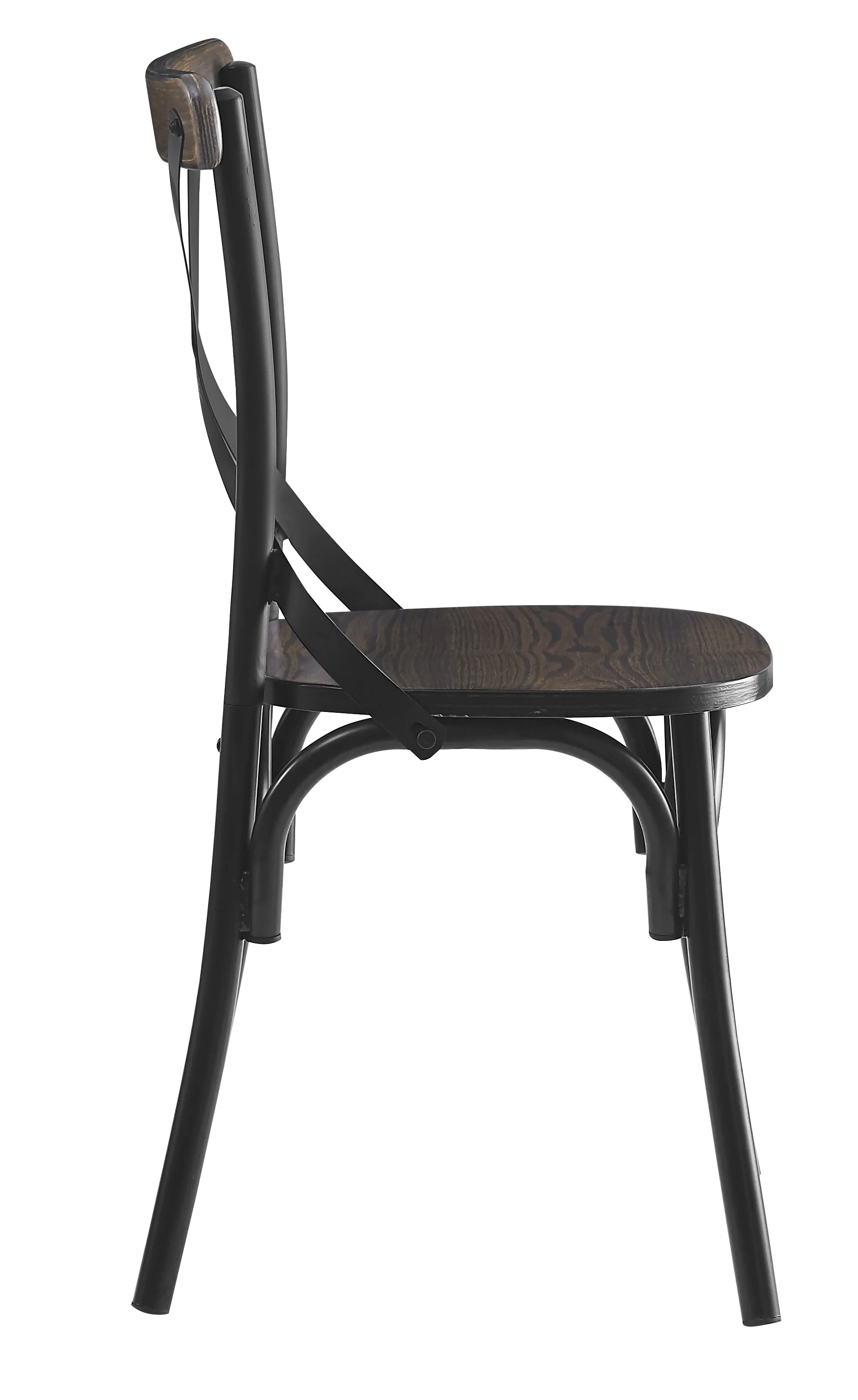 HOWARD - Lot de 2 chaises industrielles en métal et frêne gris - Image 6