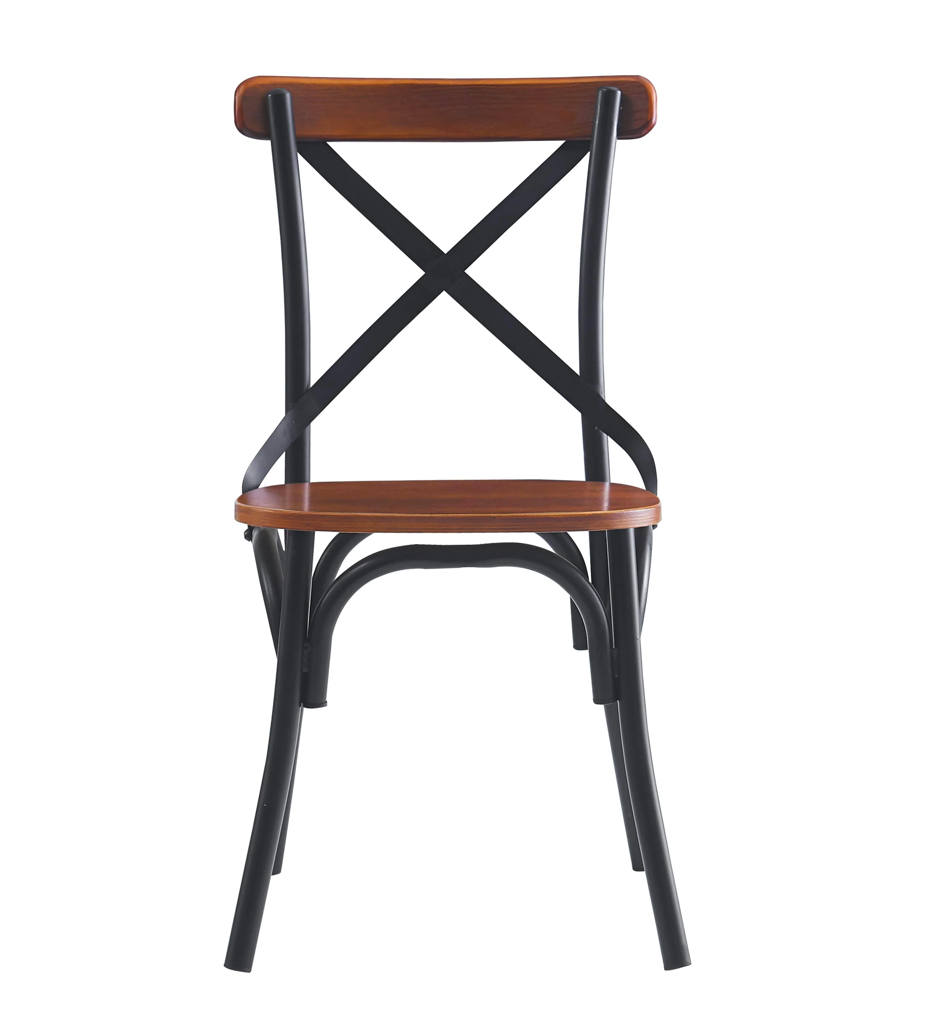 HOWARD - Lot de 2 chaises industrielles en métal et frêne marron - Image 6