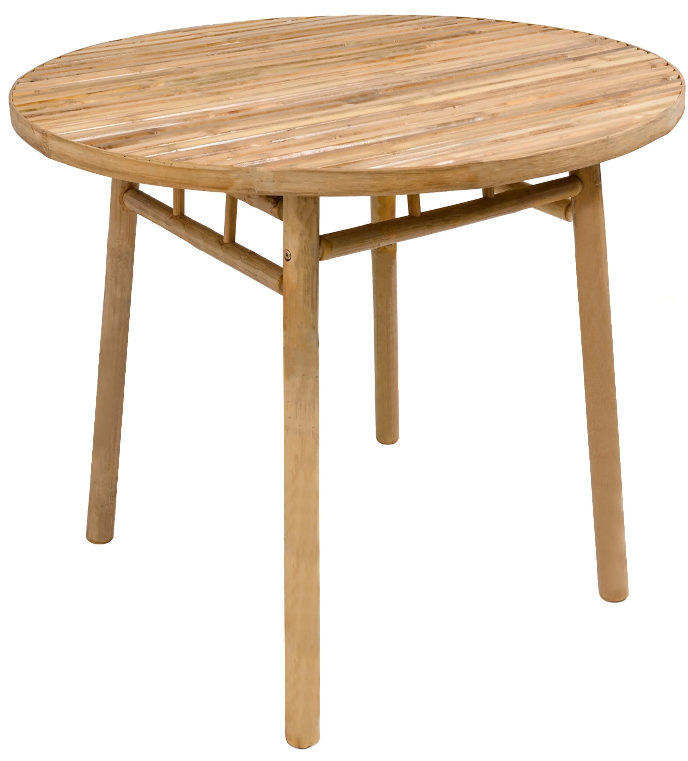 IPOH - Table de jardin ronde 4 personnes en bambou massif D90 - Image 7
