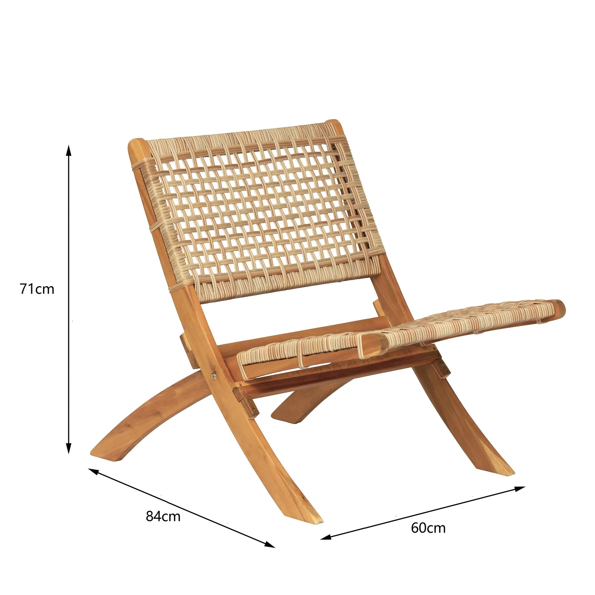 JANEIRO - Fauteuil en acacia massif et corde - Image 5