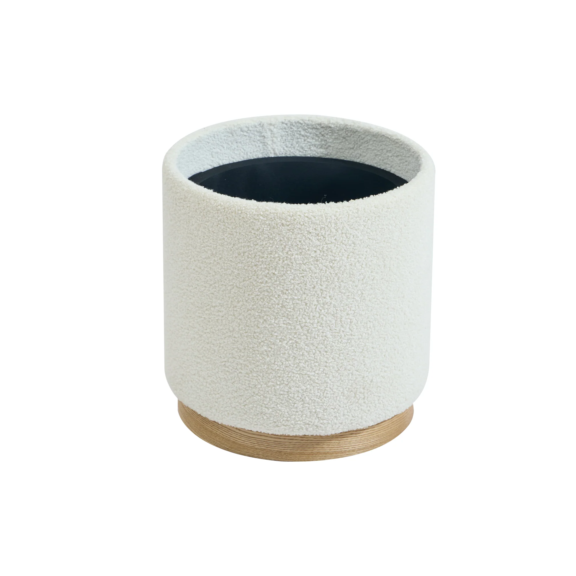 KEMI - Pouf avec rangement en bouclettes blanches - Image 5