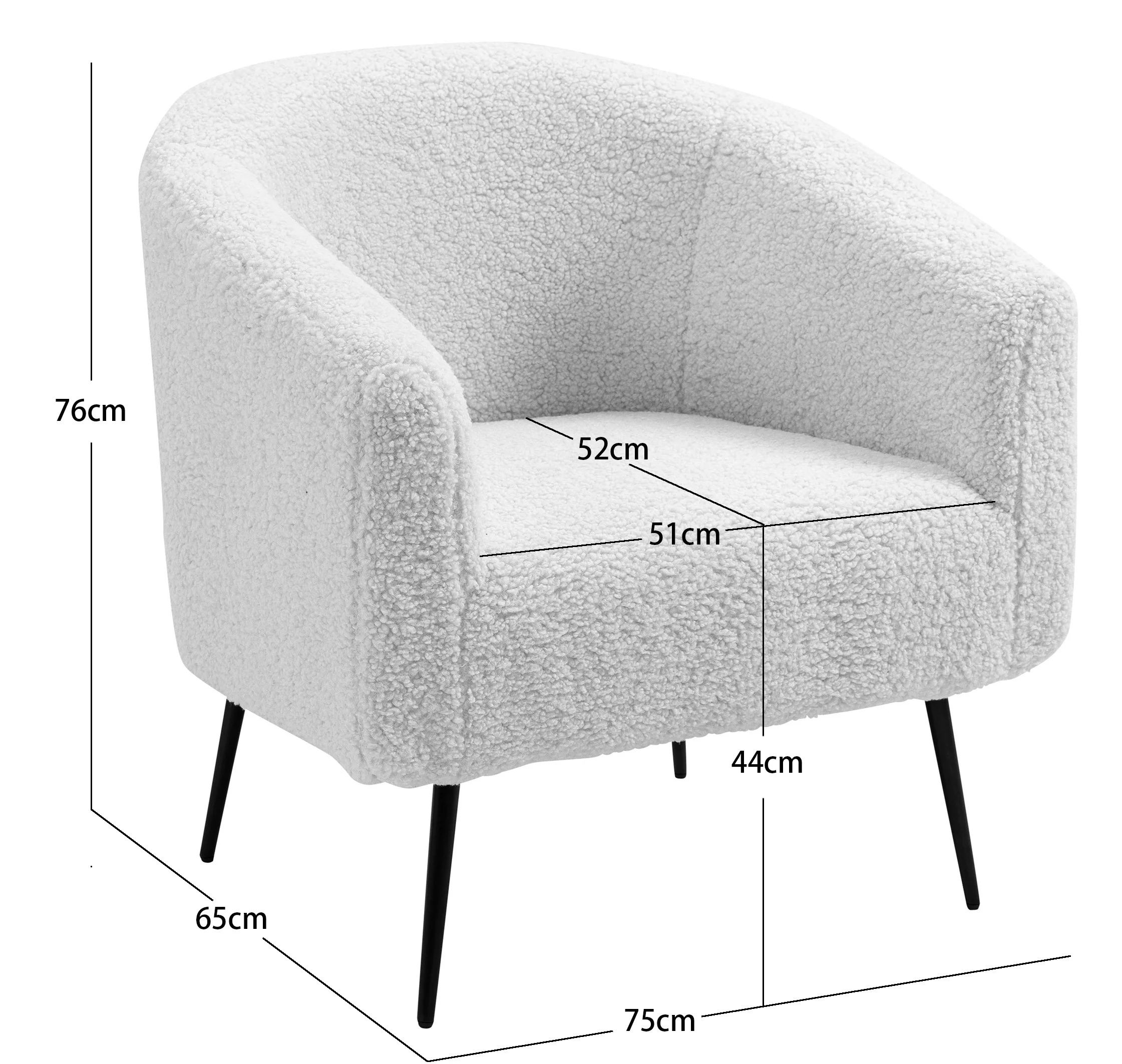 KIRUNA - Fauteuil de salon en métal et velours beige - Image 5