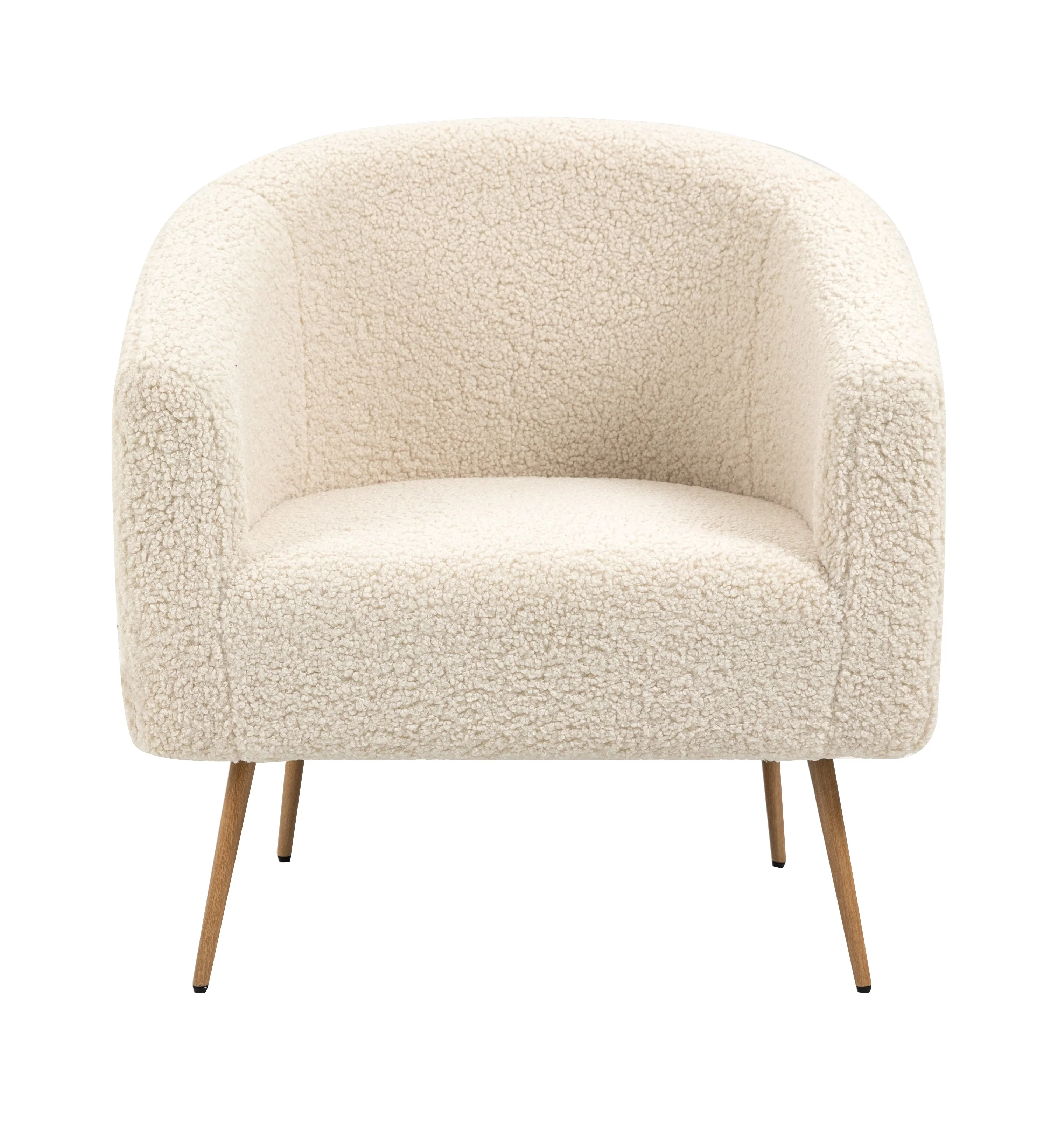 KIRUNA - Fauteuil de salon en métal et bouclettes blanches - Image 6