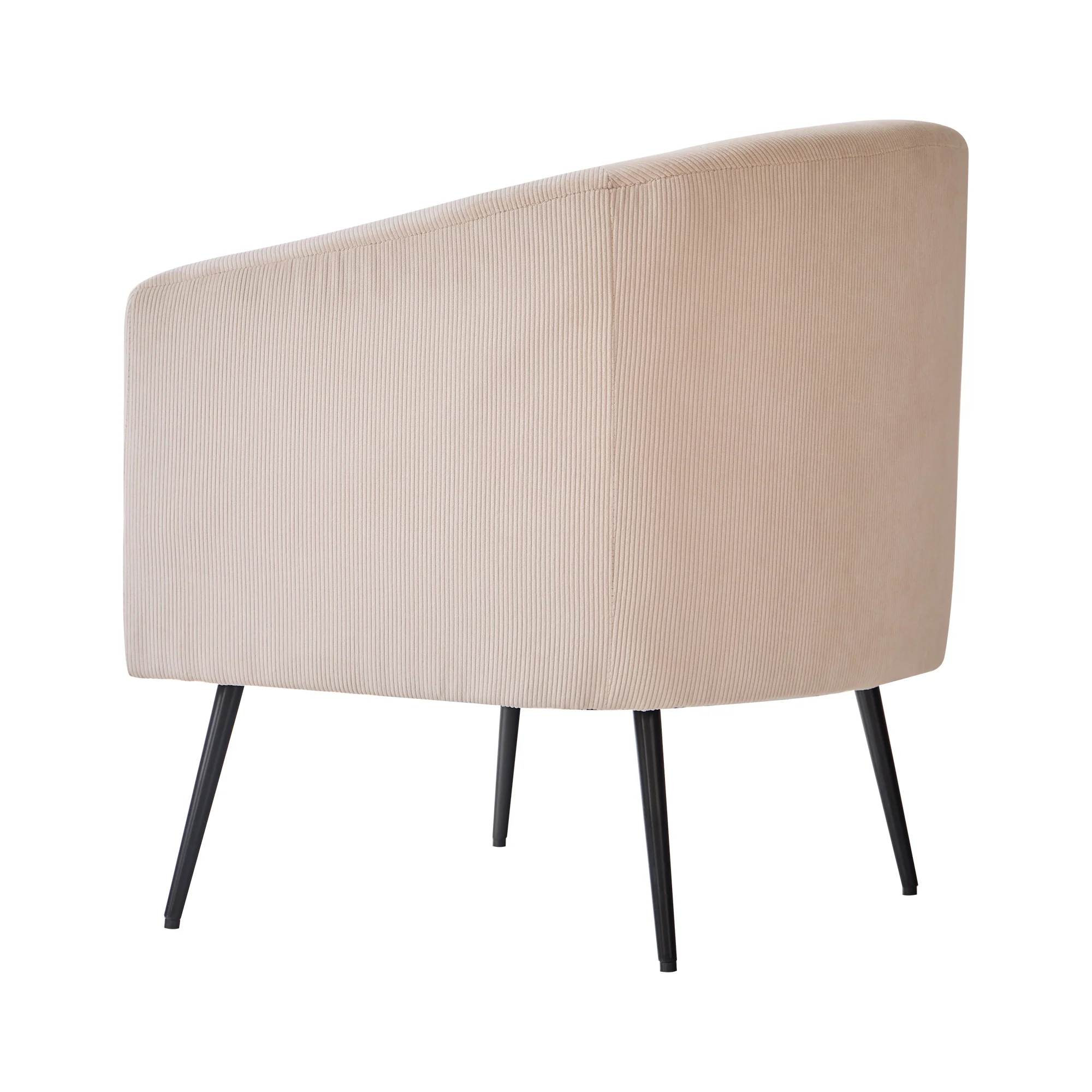KIRUNA - Fauteuil de salon en métal et velours côtelé beige - Image 7