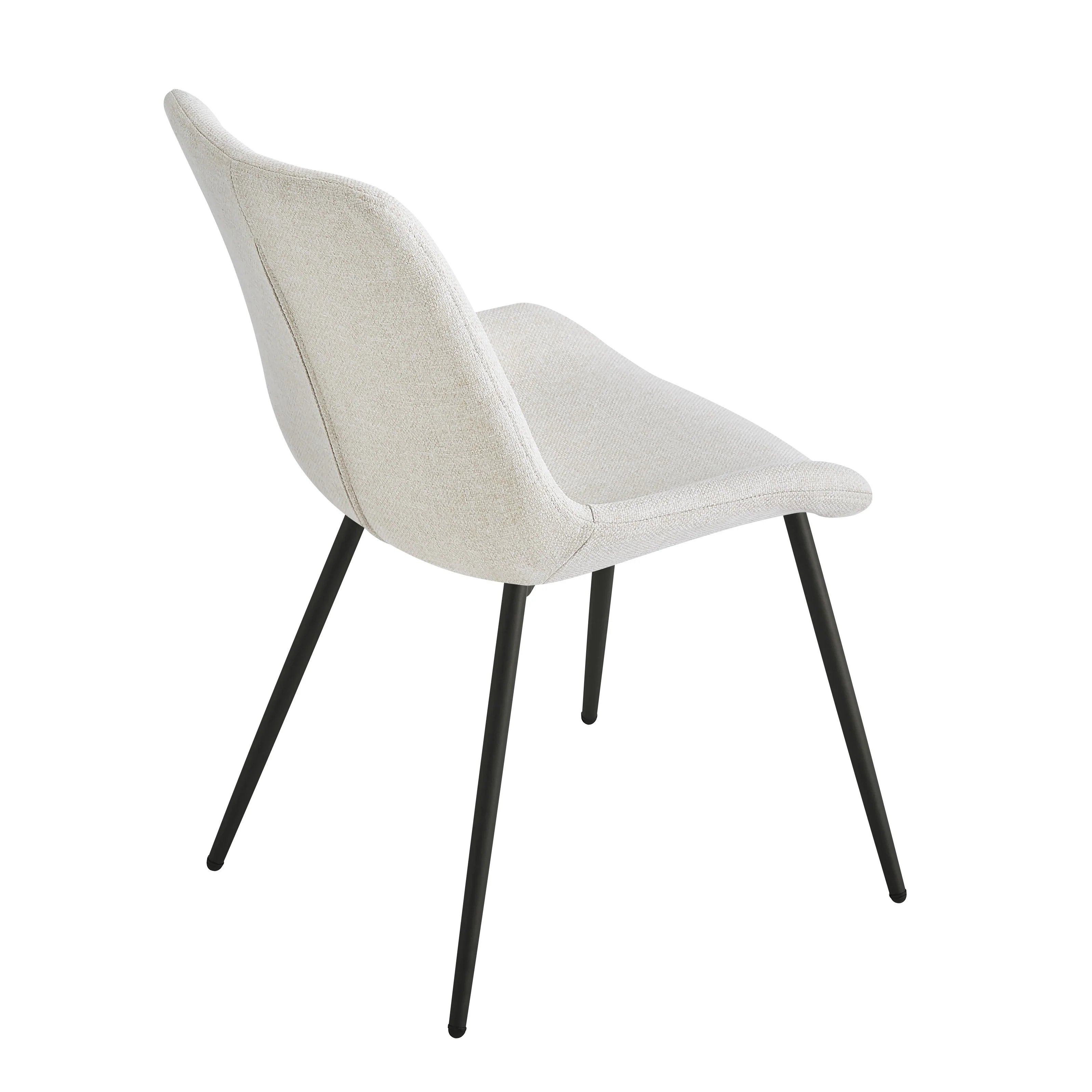 KOGE - Lot de 2 chaises en métal et tissu beige - Image 3