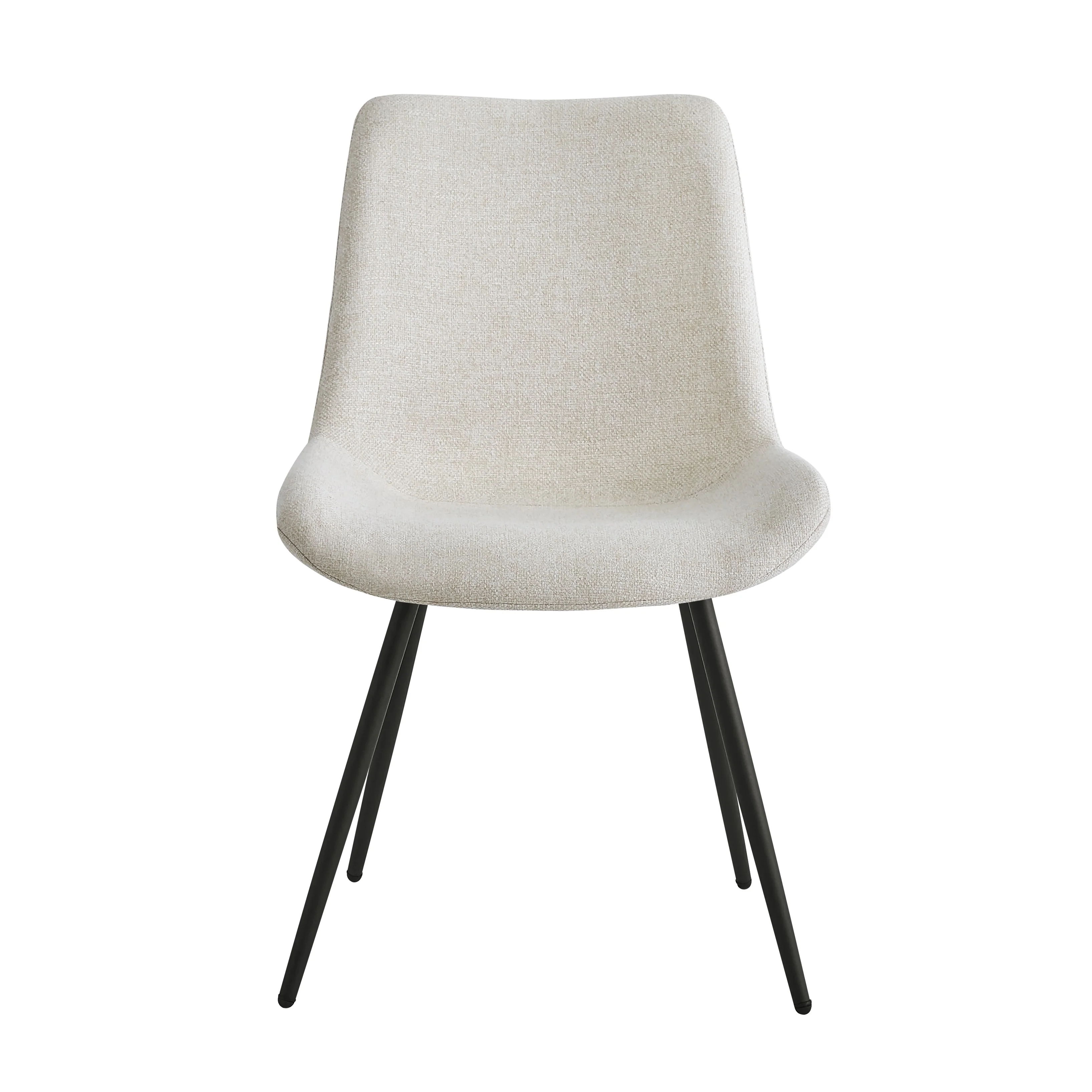 KOGE - Lot de 2 chaises en métal et tissu beige - Image 7