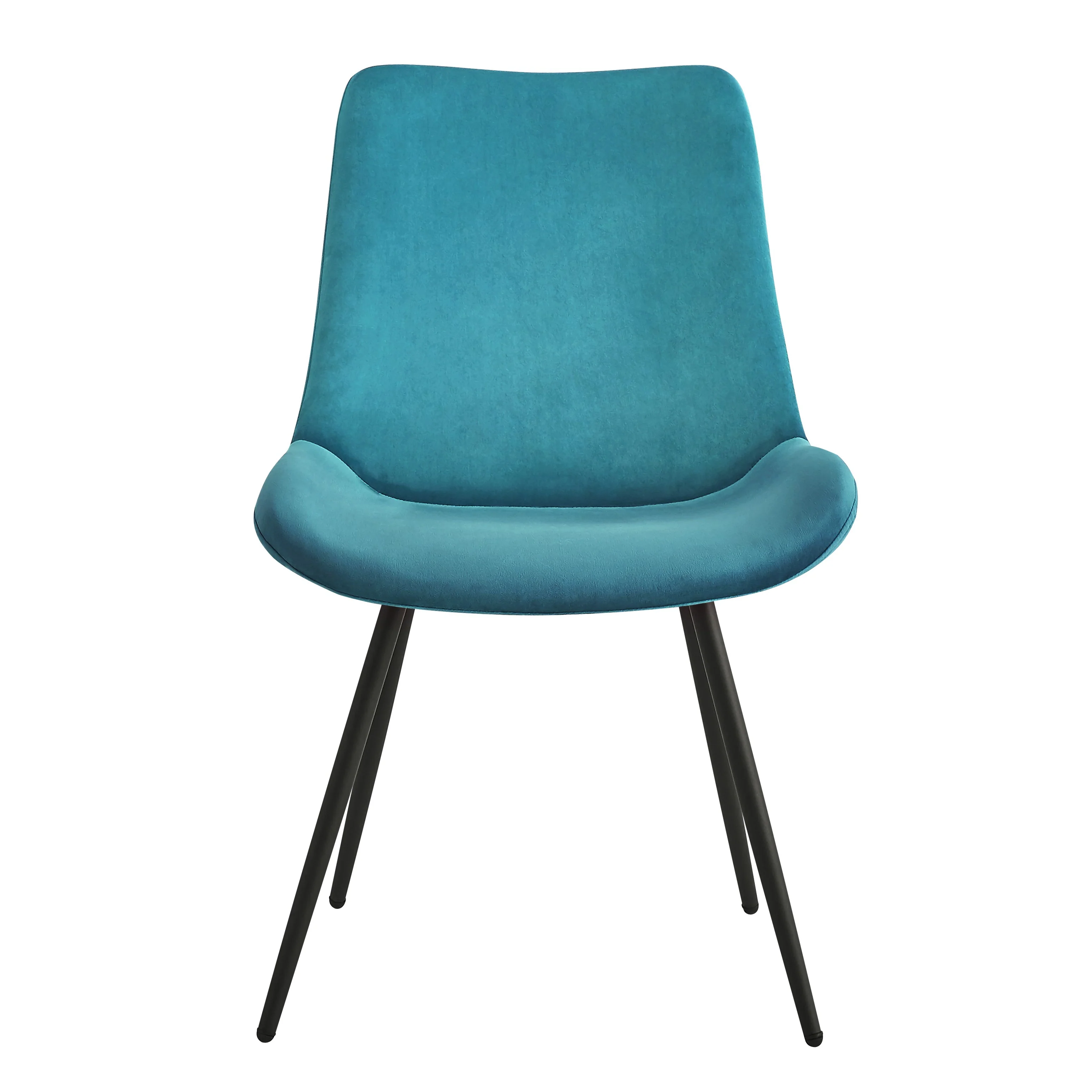 KOGE - Lot de 2 chaises en métal et velours bleu canard - Image 5