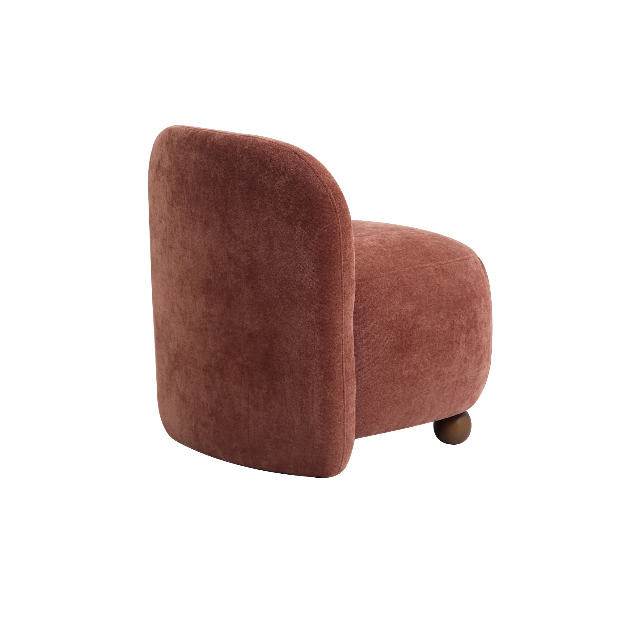 KOKKOLA - Fauteuil de salon en bois massif et tissu terracotta - Image 7