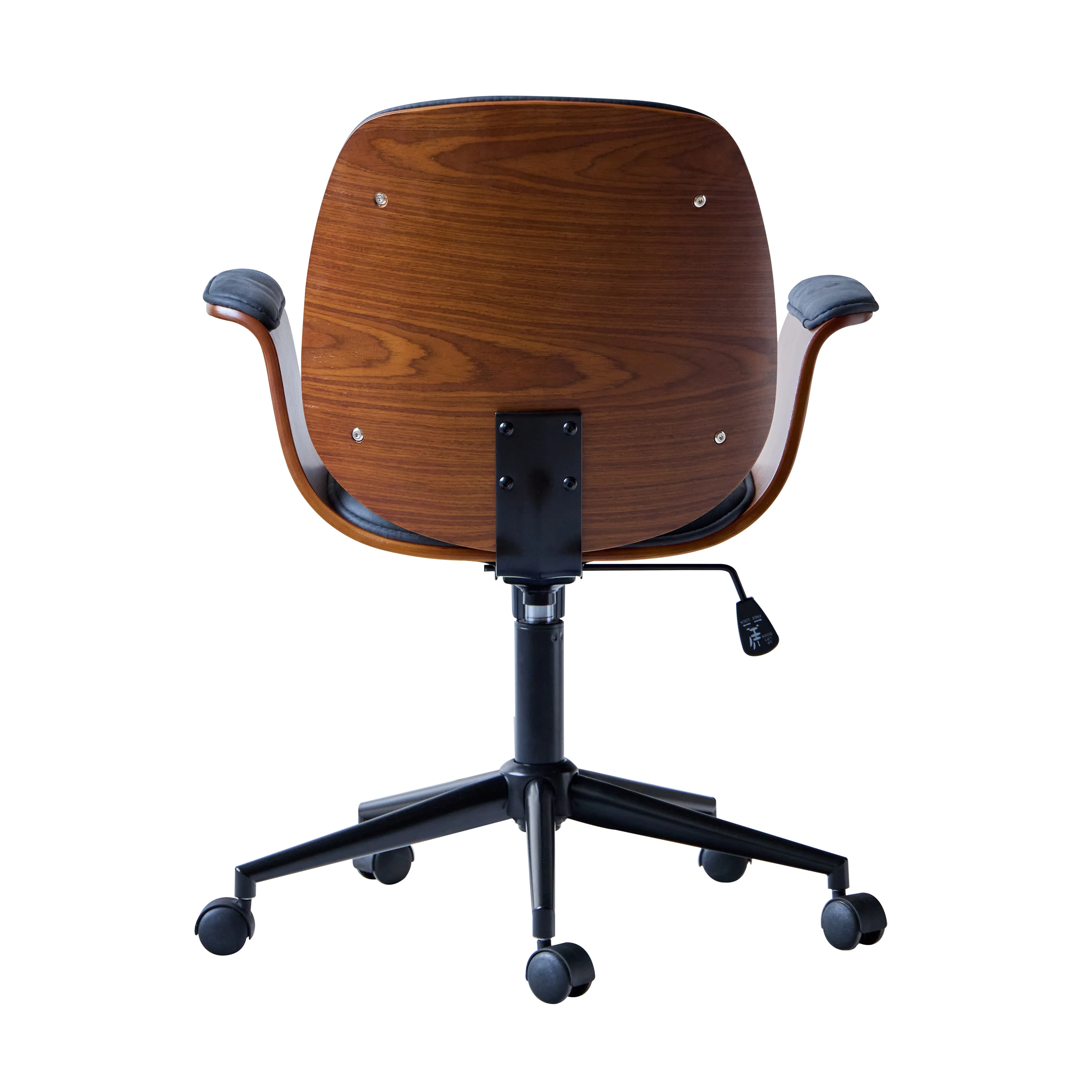 KOLDING - Chaise de bureau en bois et suèdine noir - Image 5