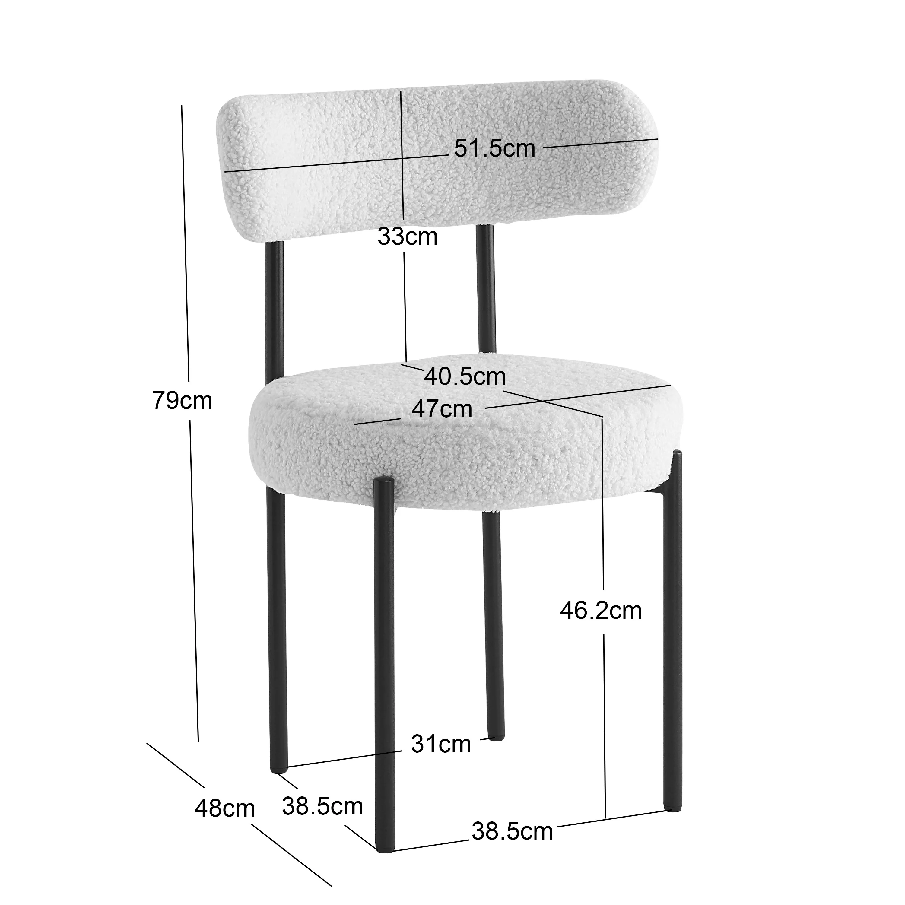 LARS - Lot de 2 chaises scandinaves en métal et velours côtelé beige - Image 4