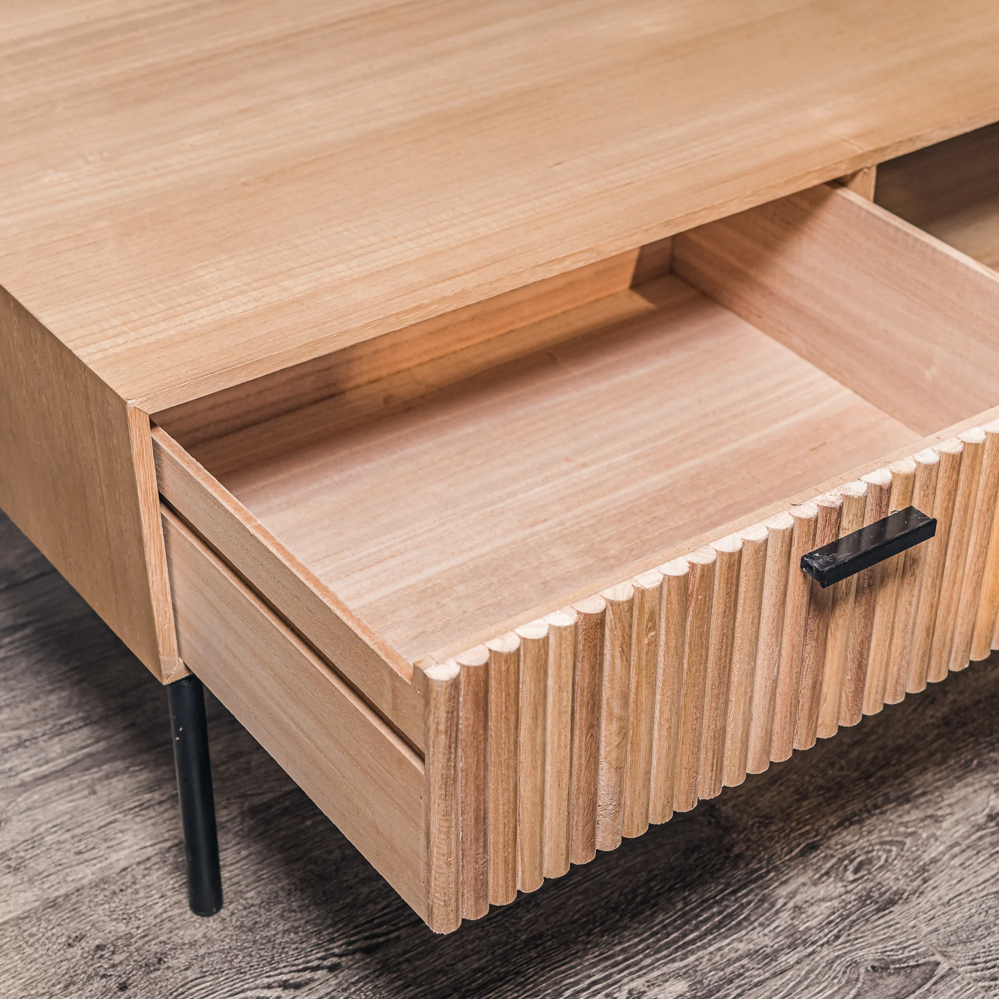 MAYA - Table basse en bois massif et metal - Image 3