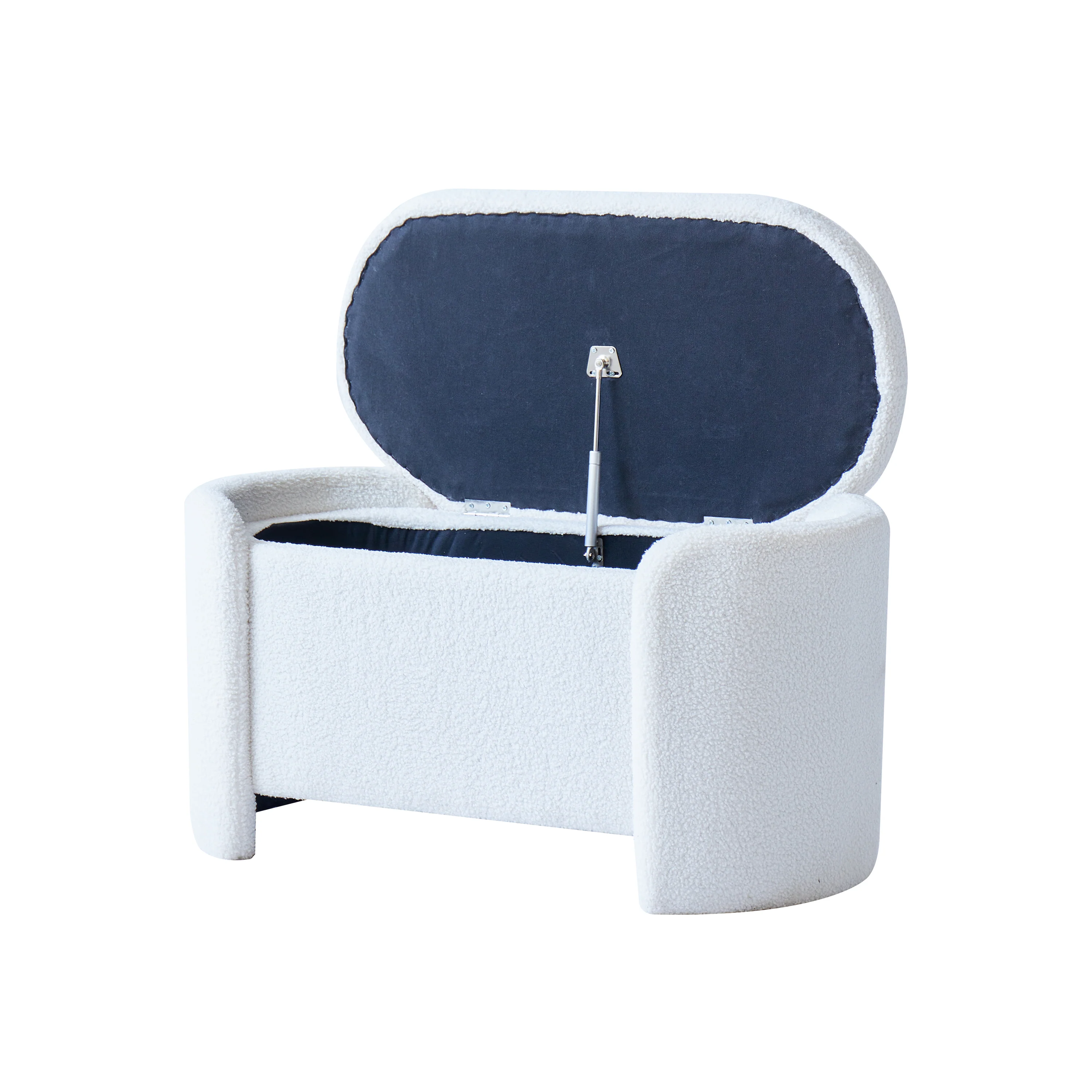 MOSS - Banc avec rangement en bouclettes blanches - Image 8