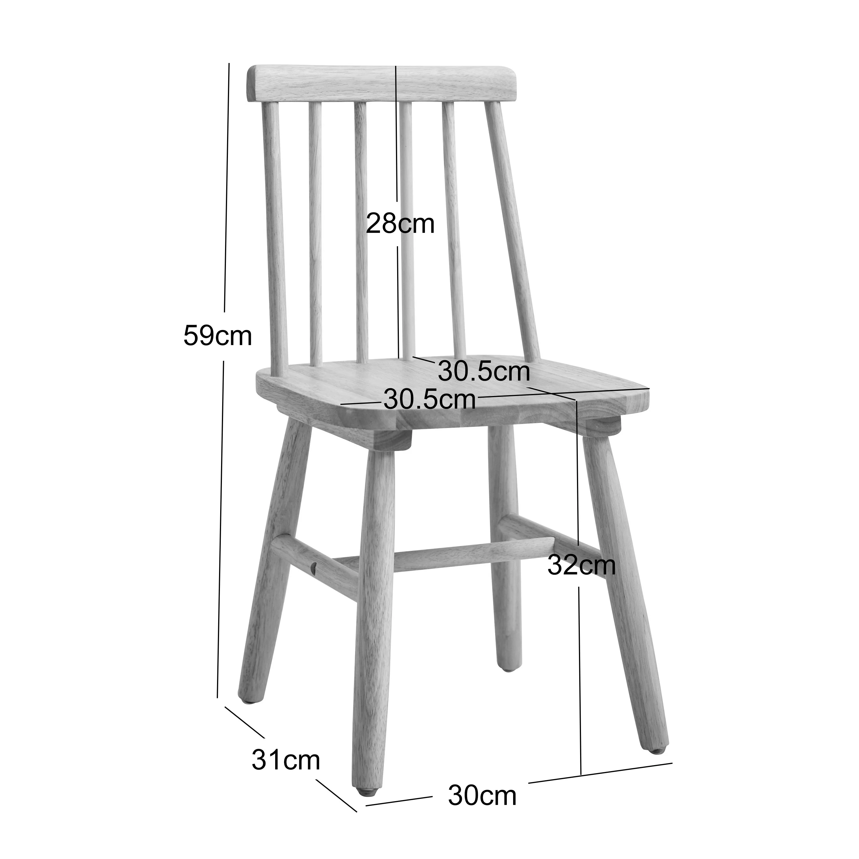 NESNA - Lot de 2 chaises pour enfants en bois blanc - Image 3