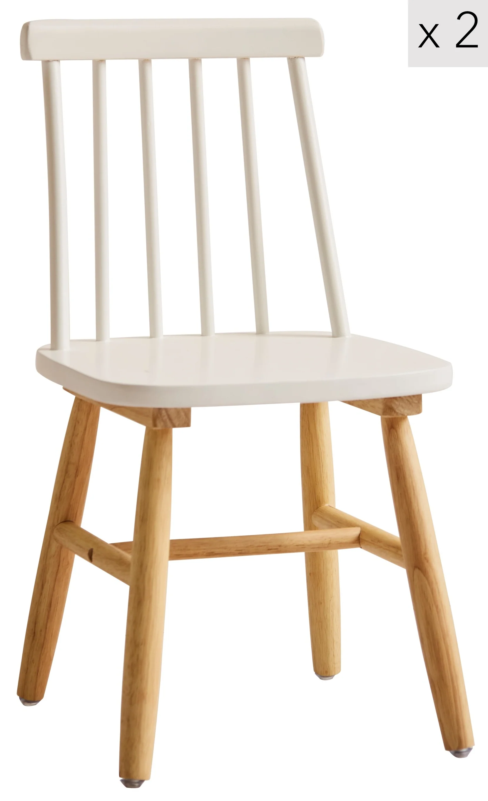 NESNA - Lot de 2 chaises pour enfants en bois blanc - Image 6