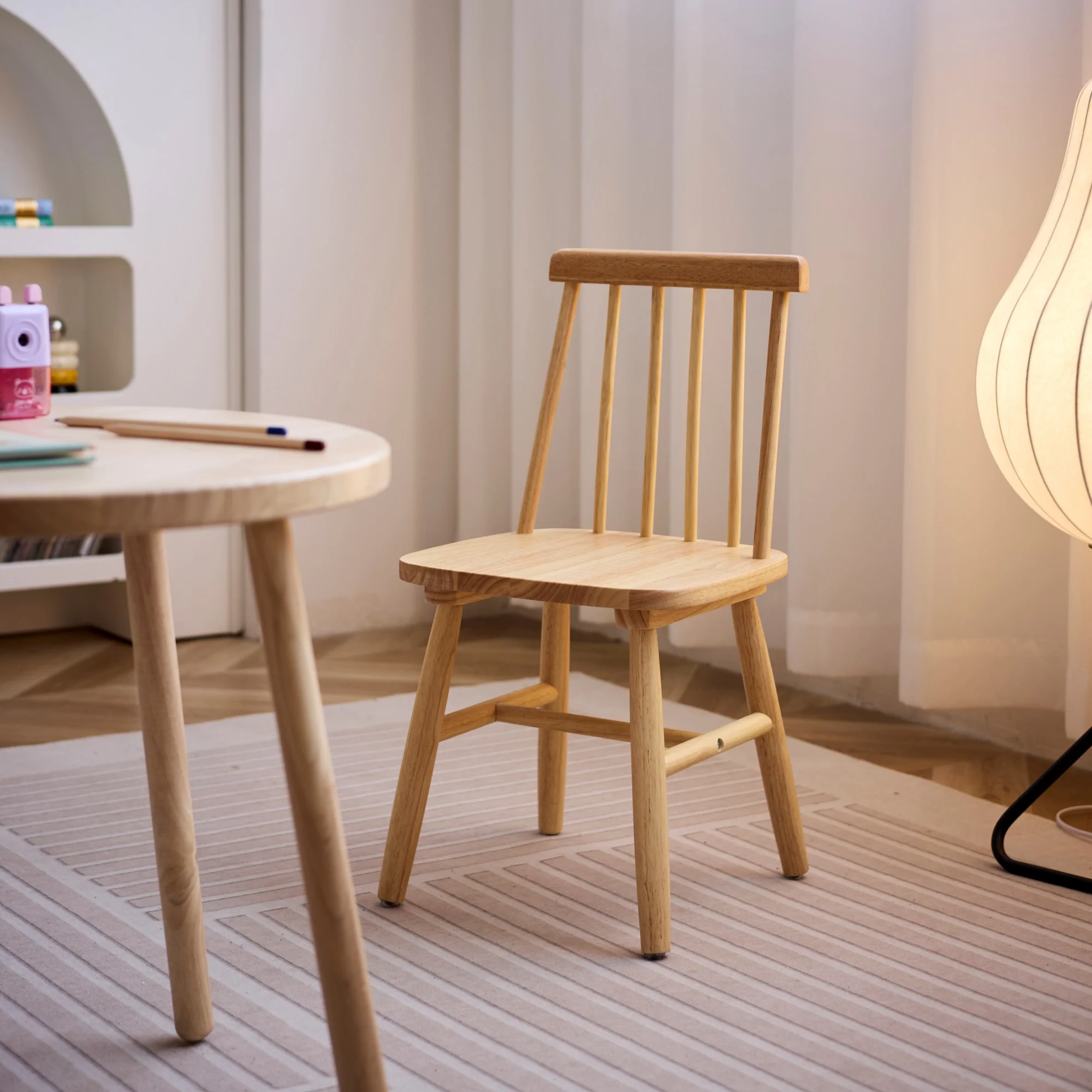 NESNA - Lot de 2 chaises pour enfants en bois naturel - Image 3