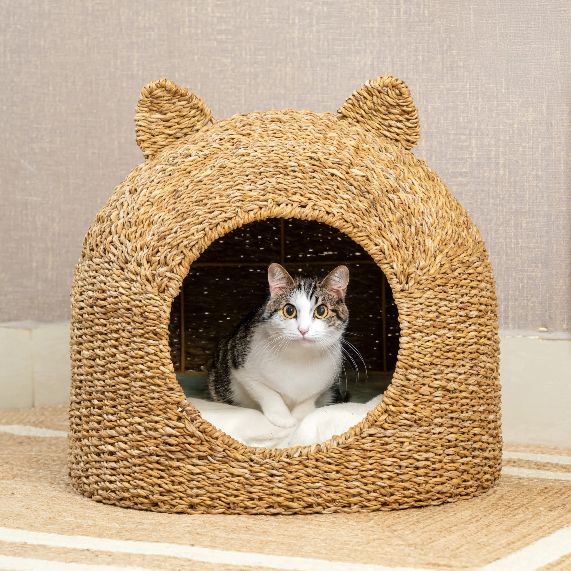NILS - Panier niche pour chat en jute marron - Image 6