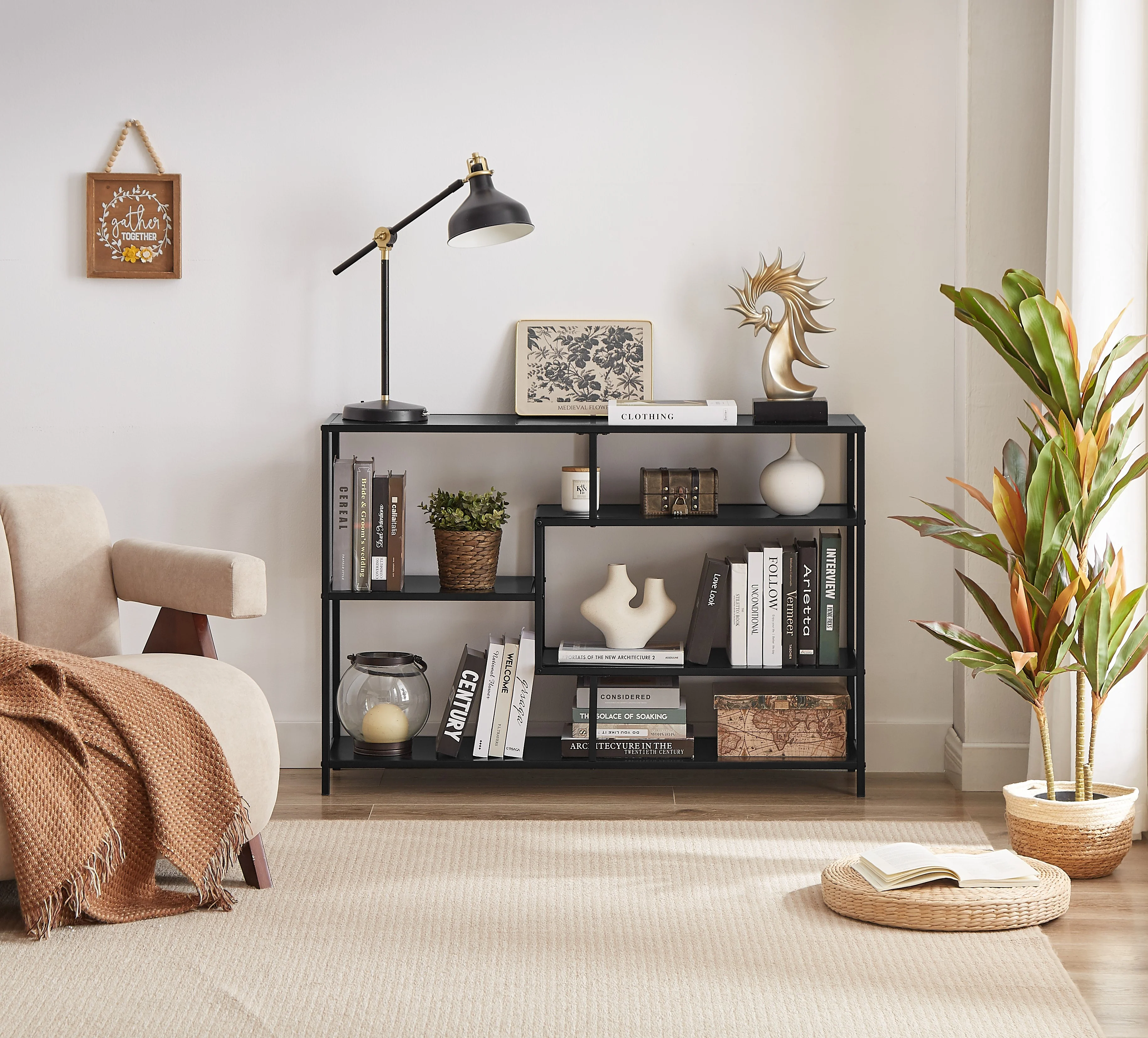 ODDA - Etagère industrielle avec rangements de 5 niveaux en métal noir - Image 2